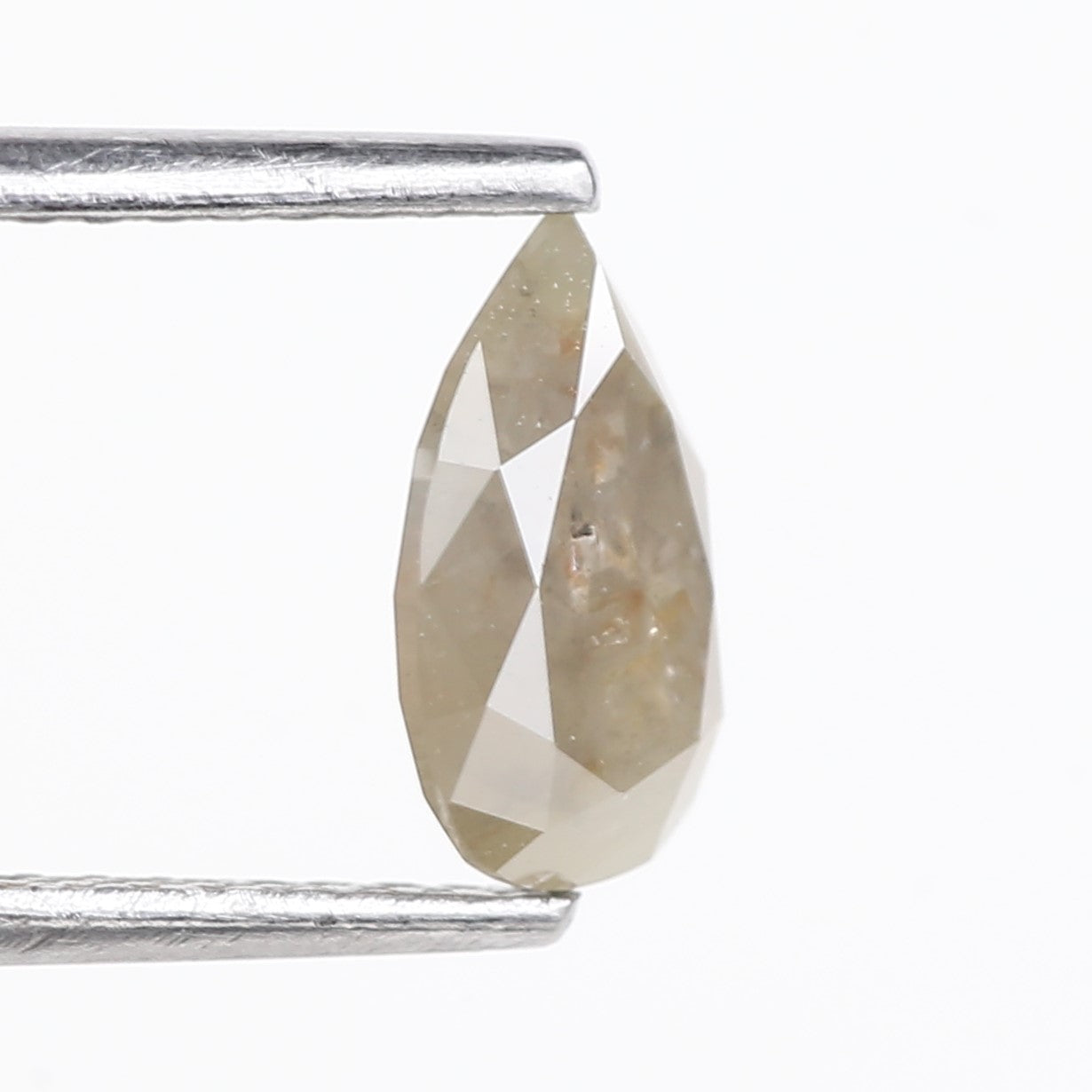 0.96 Carat Natural Gray Pear Cut Salt and Pepper Diamond 8.13 MM