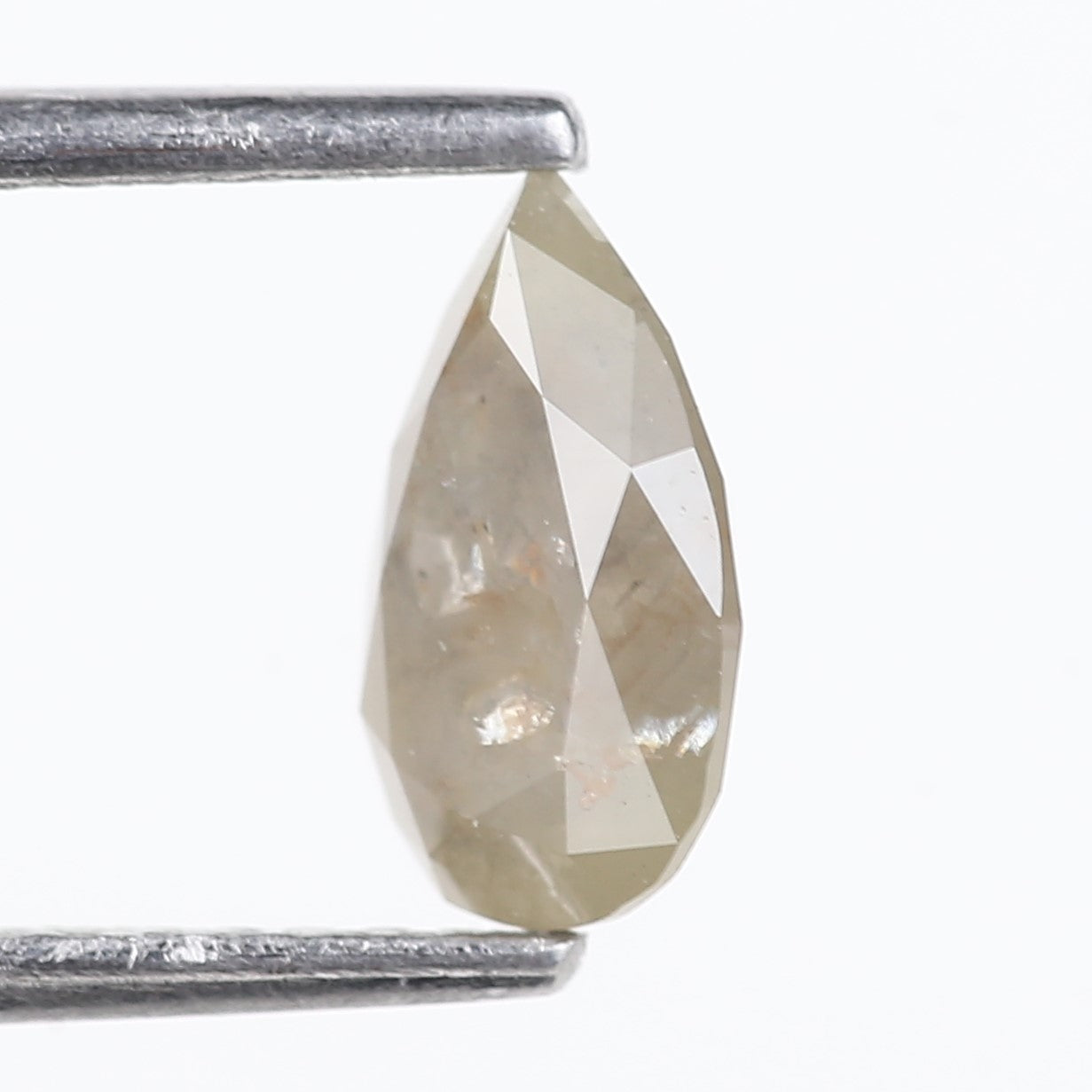 0.96 Carat Natural Gray Pear Cut Salt and Pepper Diamond 8.13 MM