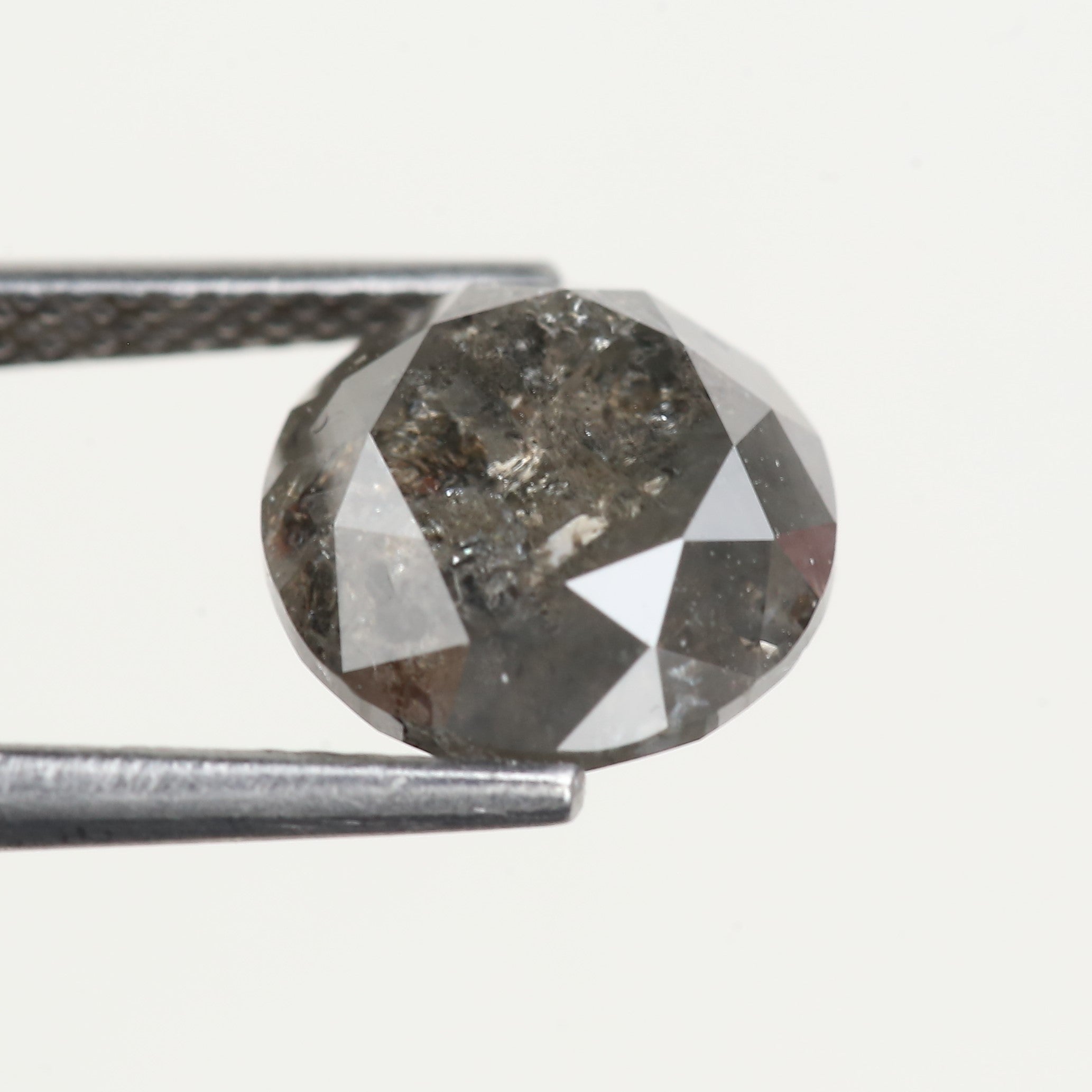 4 Carat Natural Grey Round Salt and Pepper Diamond 9 MM