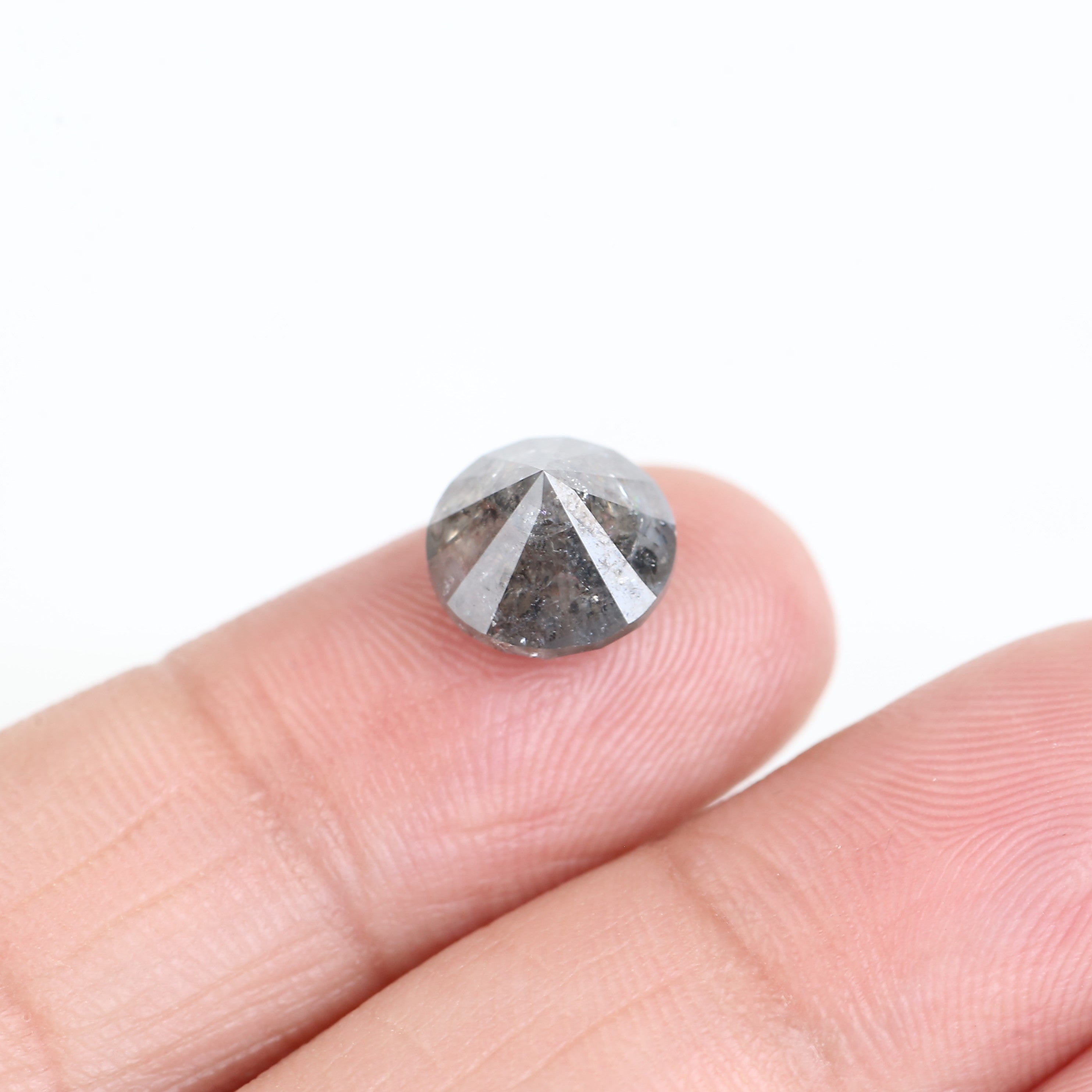 4 Carat Natural Grey Round Salt and Pepper Diamond 9 MM