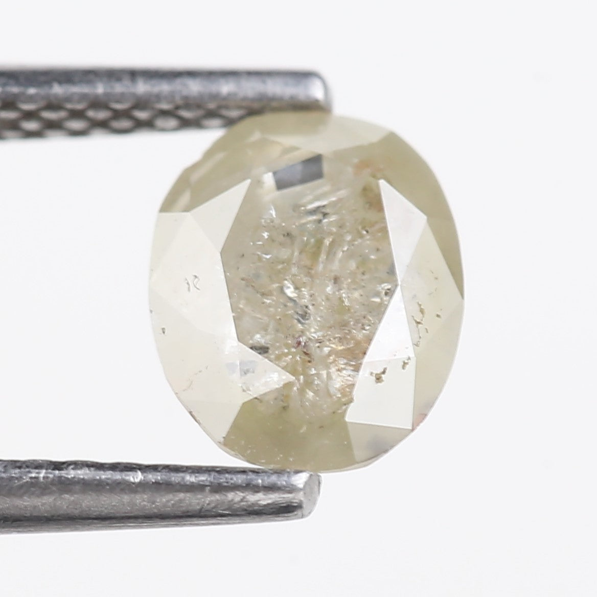 0.93 Carat Natural Salt And Pepper Diamond Oval Cut 7.17 MM