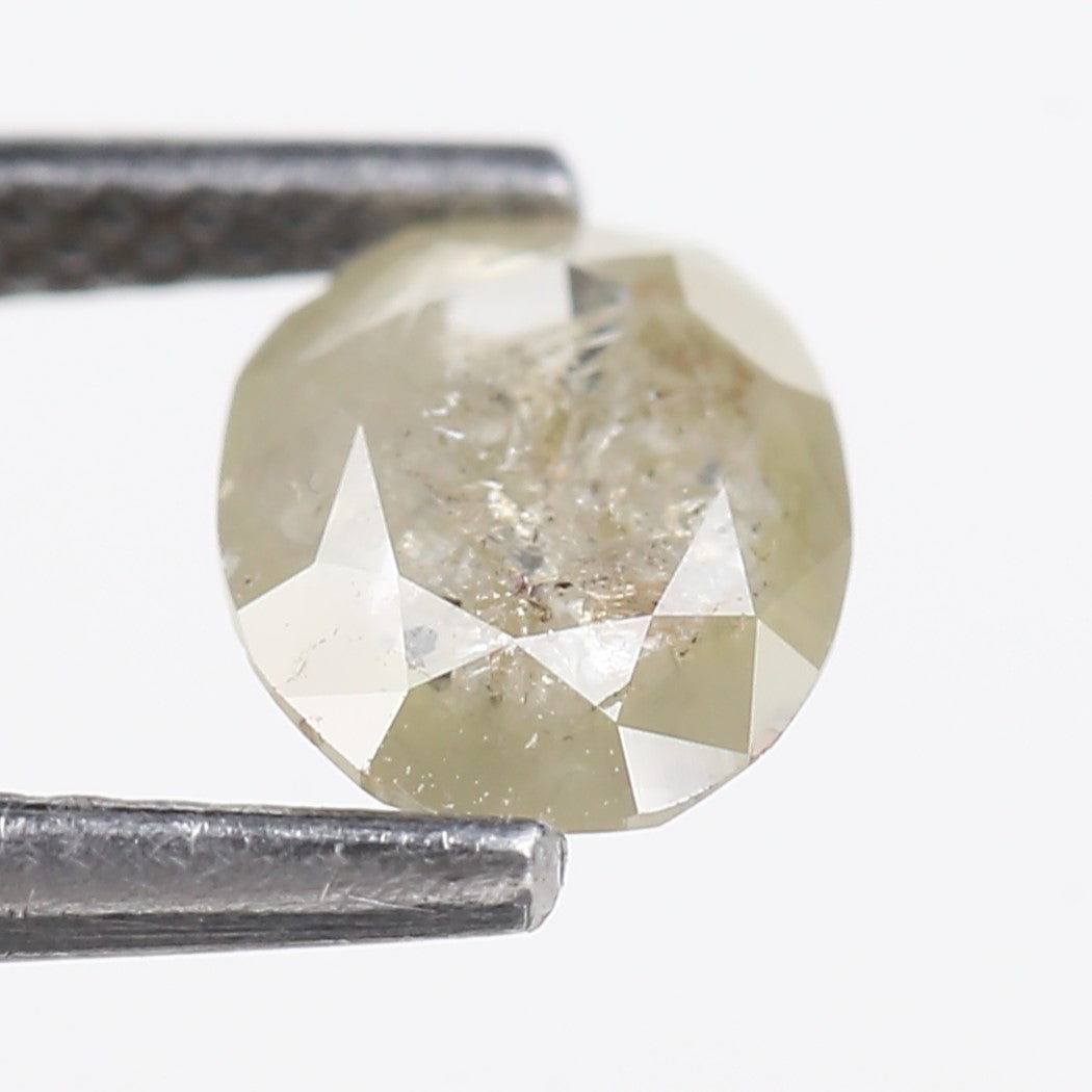 0.93 Carat Natural Salt And Pepper Diamond Oval Cut 7.17 MM