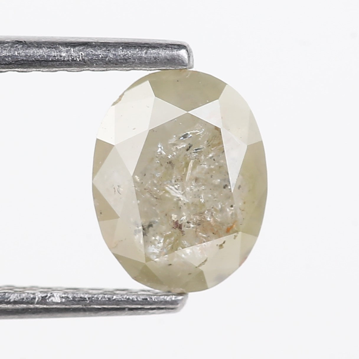 0.93 Carat Natural Salt And Pepper Diamond Oval Cut 7.17 MM