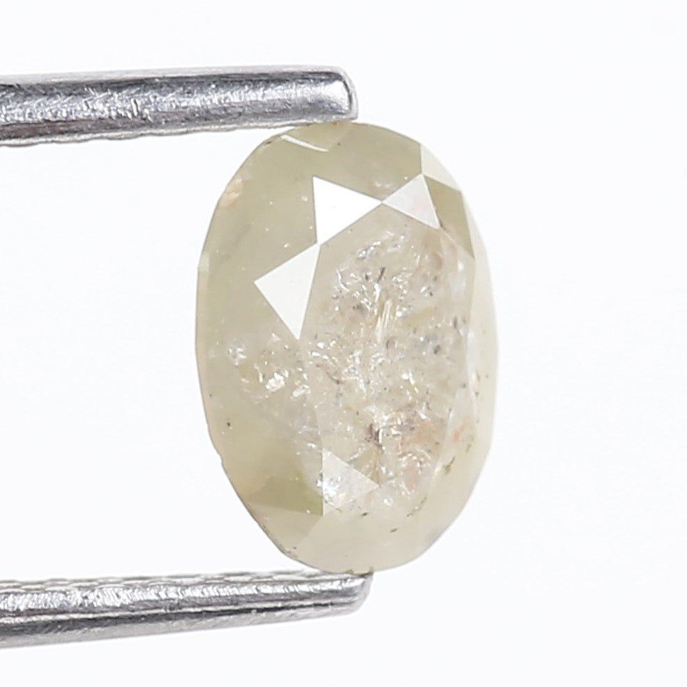 0.93 Carat Natural Salt And Pepper Diamond Oval Cut 7.17 MM