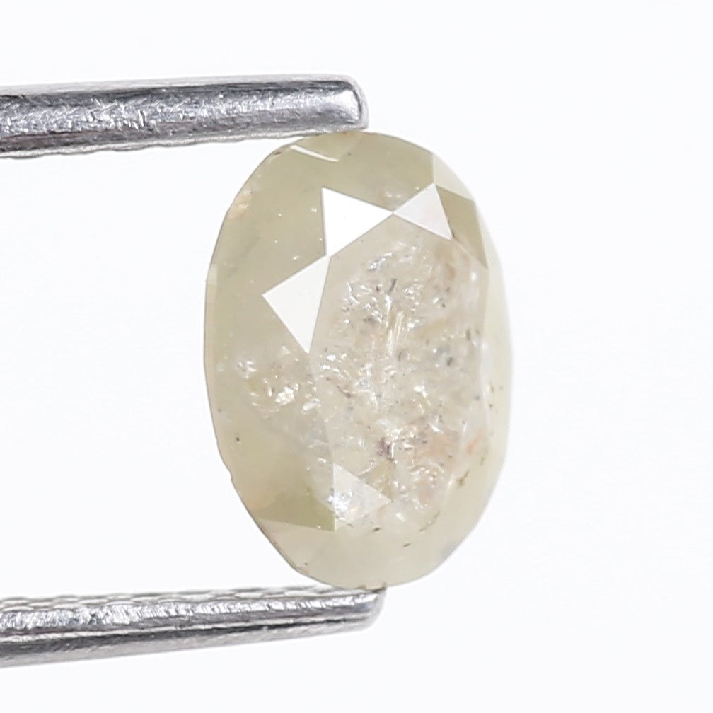 0.93 Carat Natural Salt And Pepper Diamond Oval Cut 7.17 MM