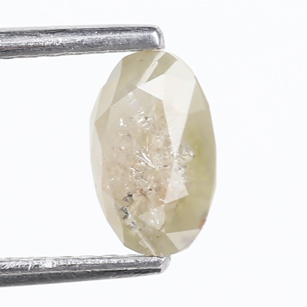 0.93 Carat Natural Salt And Pepper Diamond Oval Cut 7.17 MM