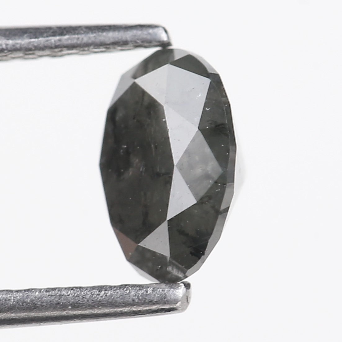 1 Carat Oval Stone Natural Salt and Pepper Diamond 6.97 MM