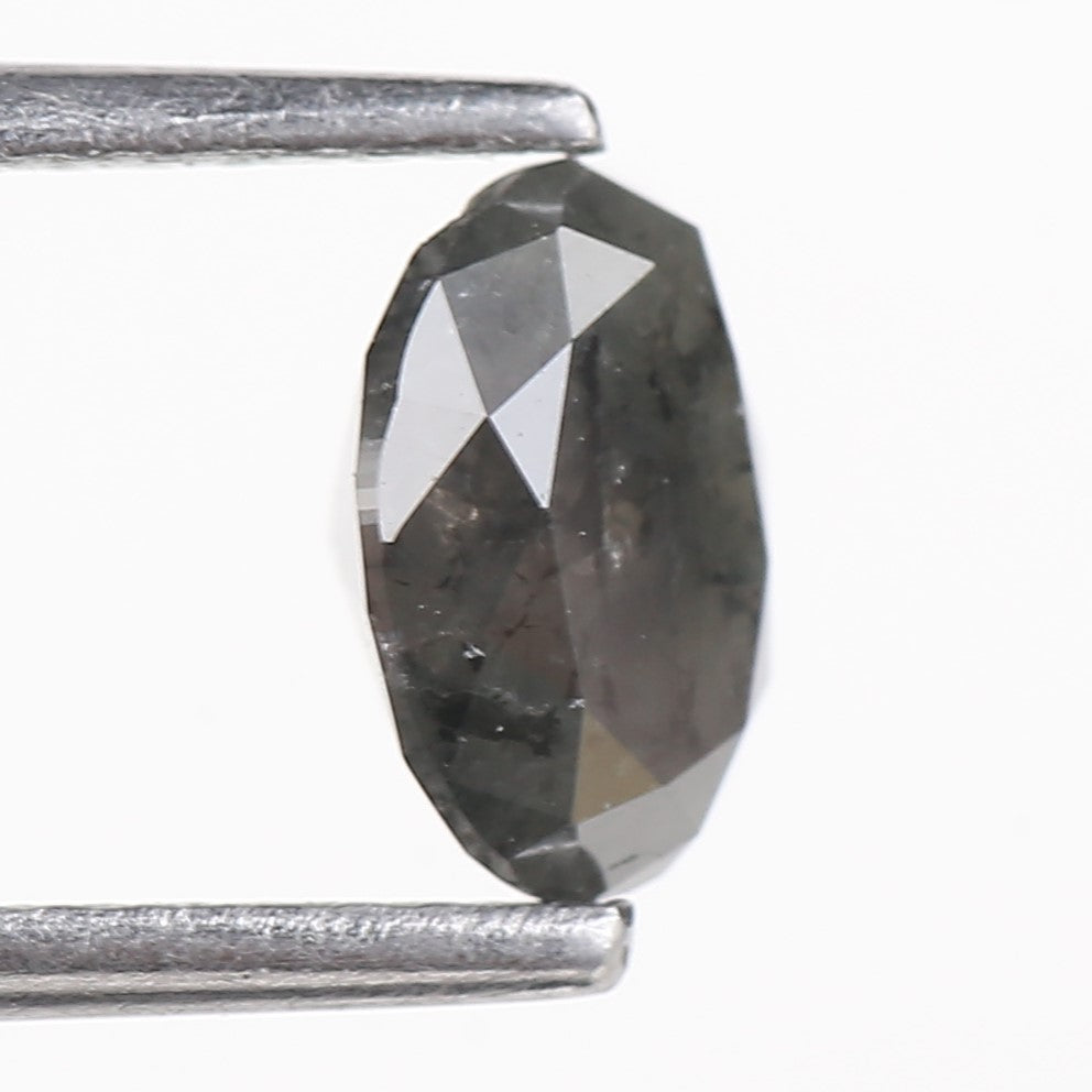 1 Carat Oval Stone Natural Salt and Pepper Diamond 6.97 MM