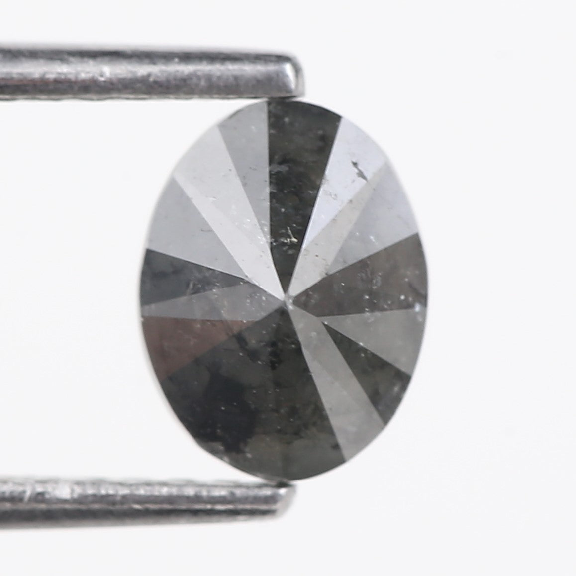 1 Carat Oval Stone Natural Salt and Pepper Diamond 6.97 MM