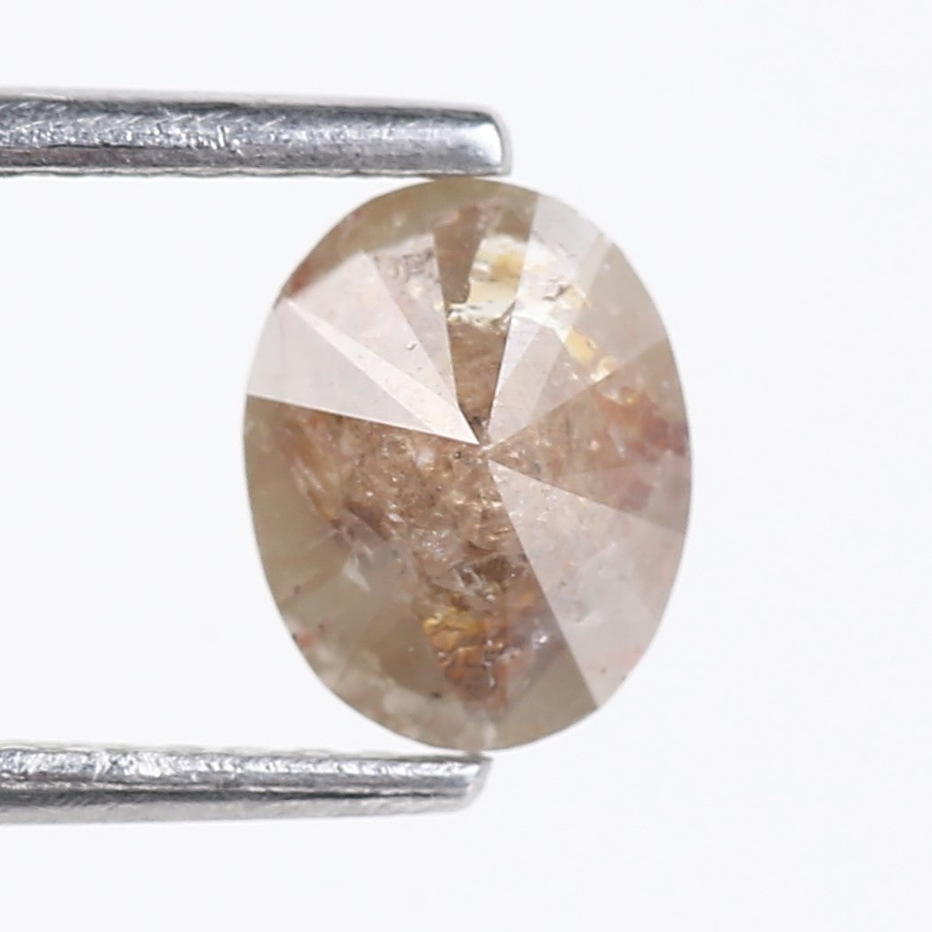 0.91 Carat Natural Salt And Pepper Reddish Brown Oval Cut Diamond 7.00 MM