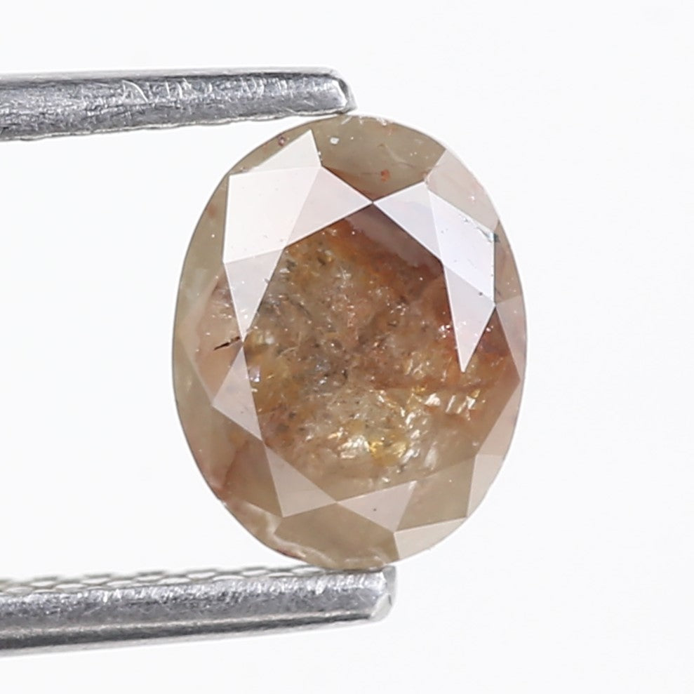 0.91 Carat Natural Salt And Pepper Reddish Brown Oval Cut Diamond 7.00 MM