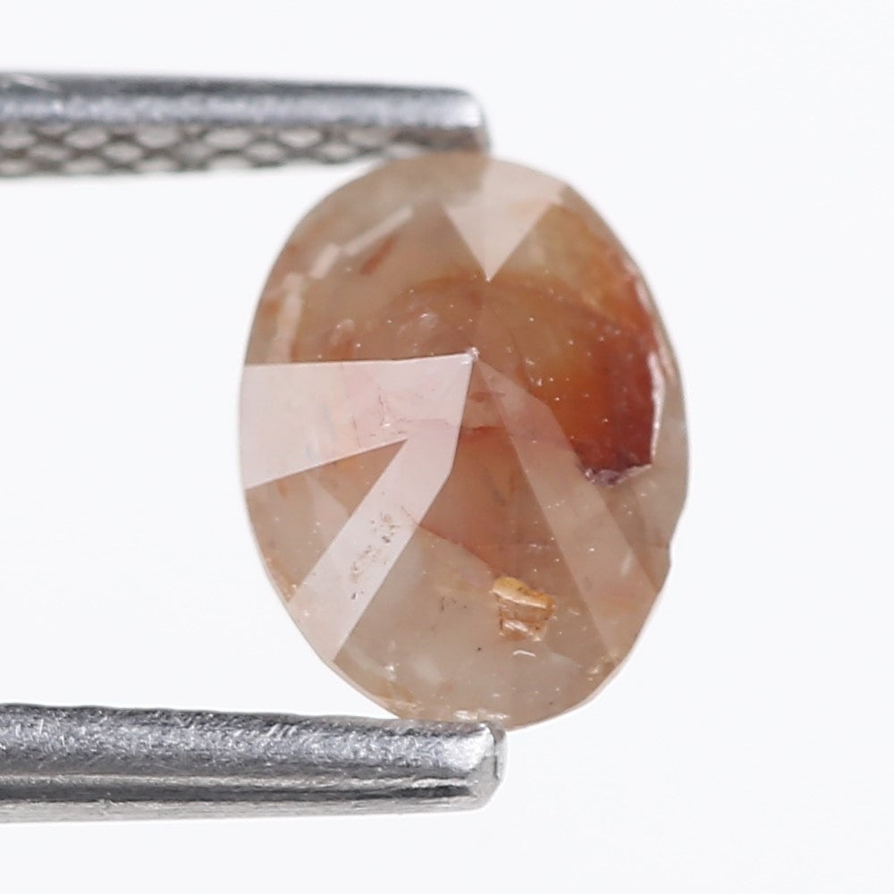 0.78 Carat Natural Salt And Pepper Peach Oval Cut Diamond 7.02 MM