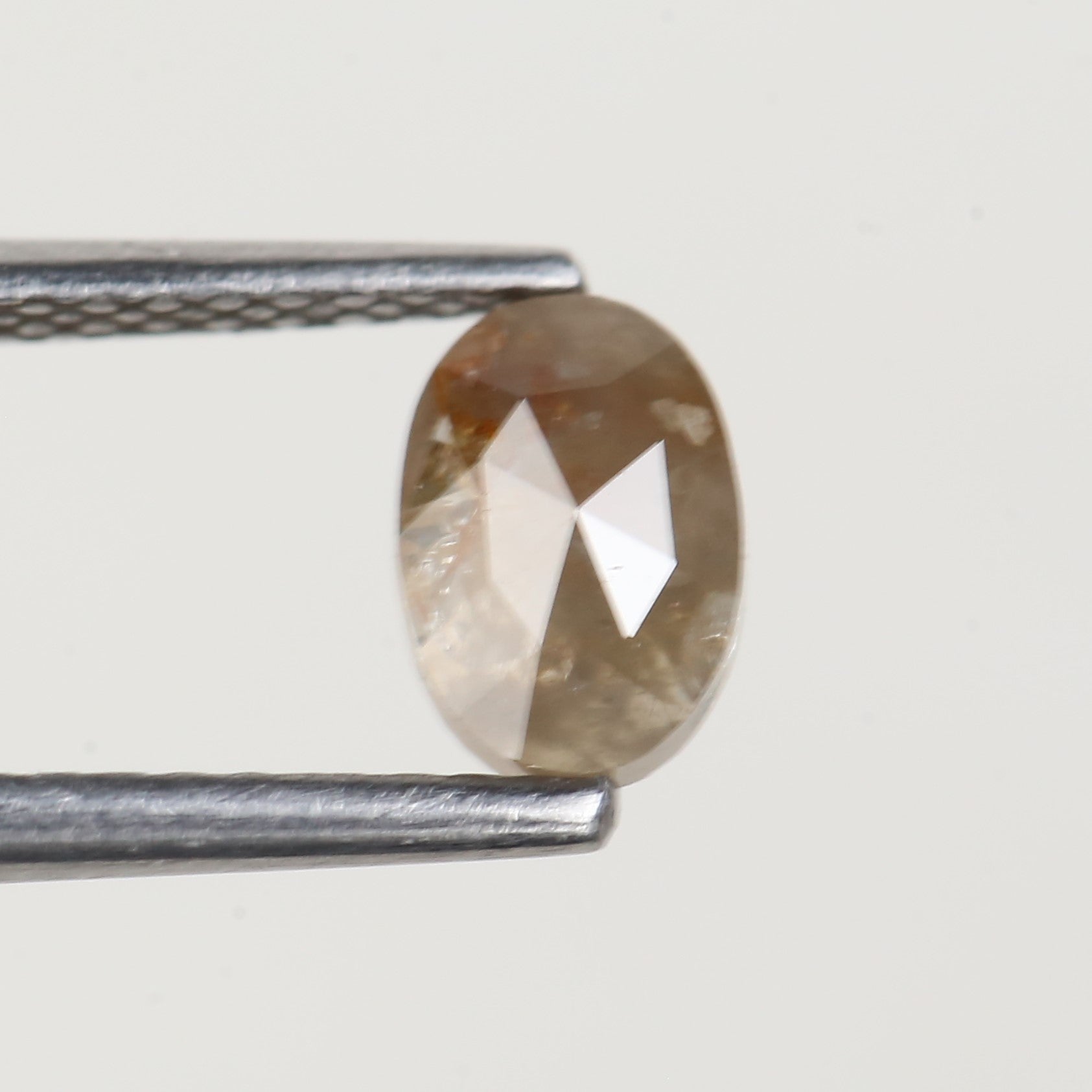 0.55 Carat Oval Rose Cut Salt and Pepper Diamond 6.3 MM