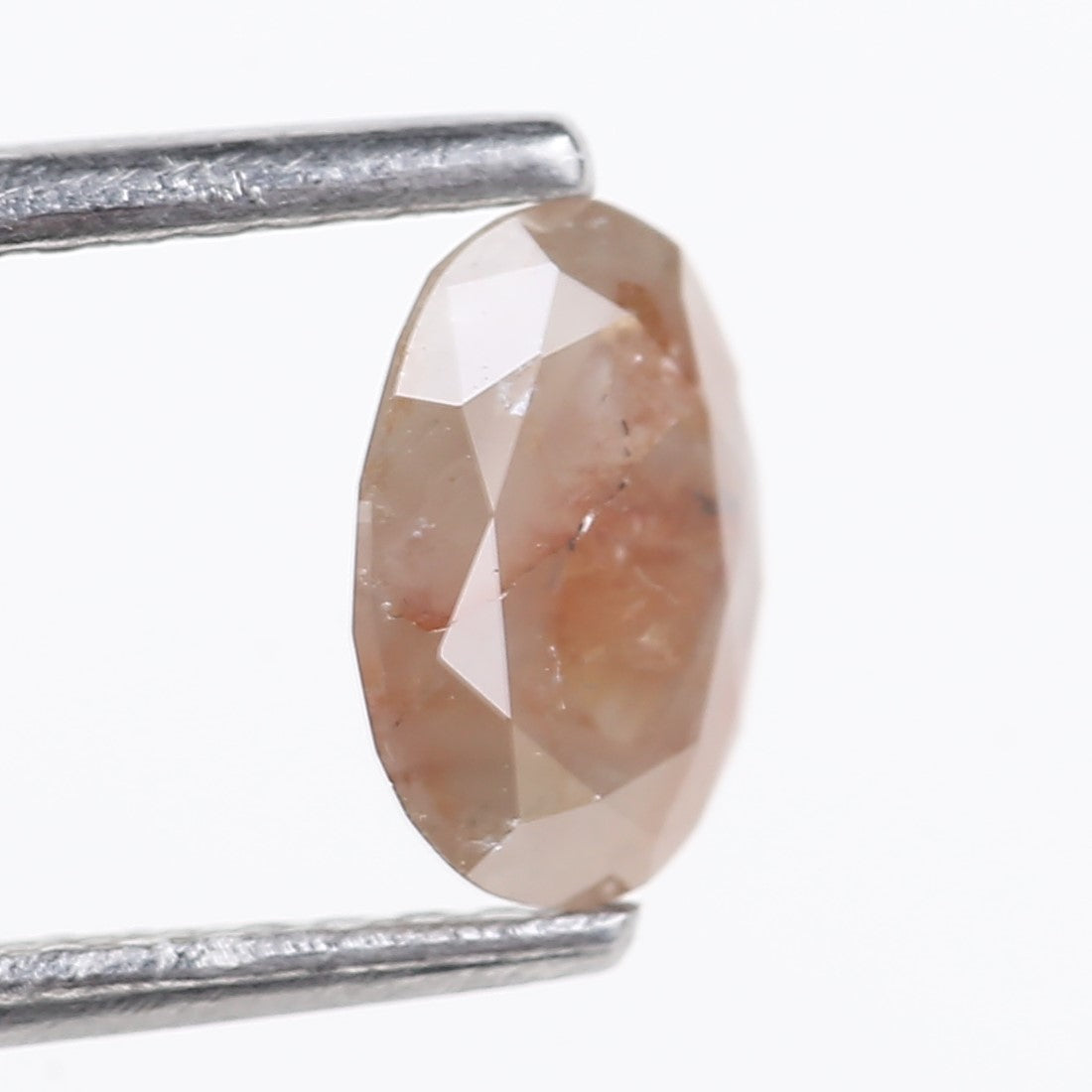 0.78 Carat Natural Salt And Pepper Peach Oval Cut Diamond 7.02 MM