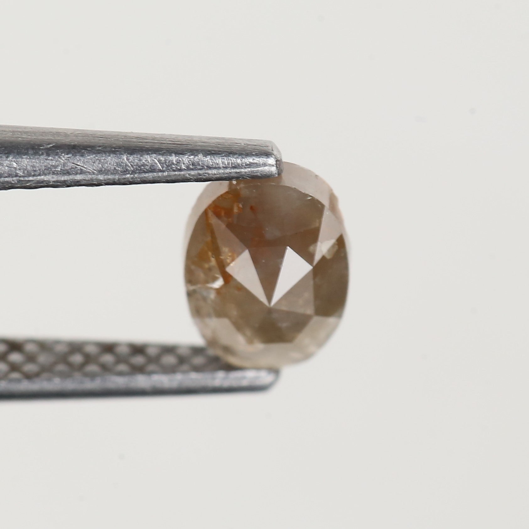 0.55 Carat Oval Rose Cut Salt and Pepper Diamond 6.3 MM