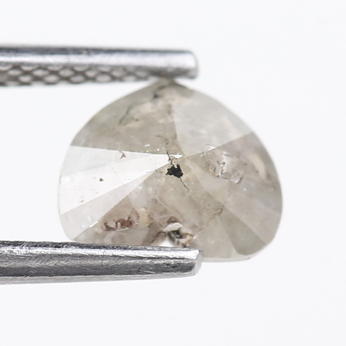 0.96 Carat Natural Salt And Pepper Light Grey Heart Cut Loose Diamond 6.05 MM