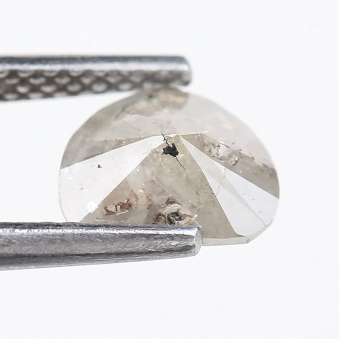 0.96 Carat Natural Salt And Pepper Light Grey Heart Cut Loose Diamond 6.05 MM
