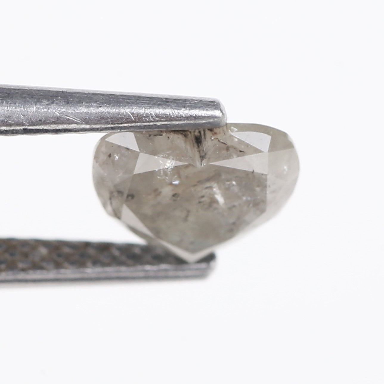 0.96 Carat Natural Salt And Pepper Light Grey Heart Cut Loose Diamond 6.05 MM