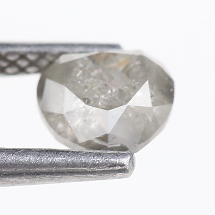 0.90 Carat Natural Light Gray Heart Salt And Pepper Diamond 5 MM