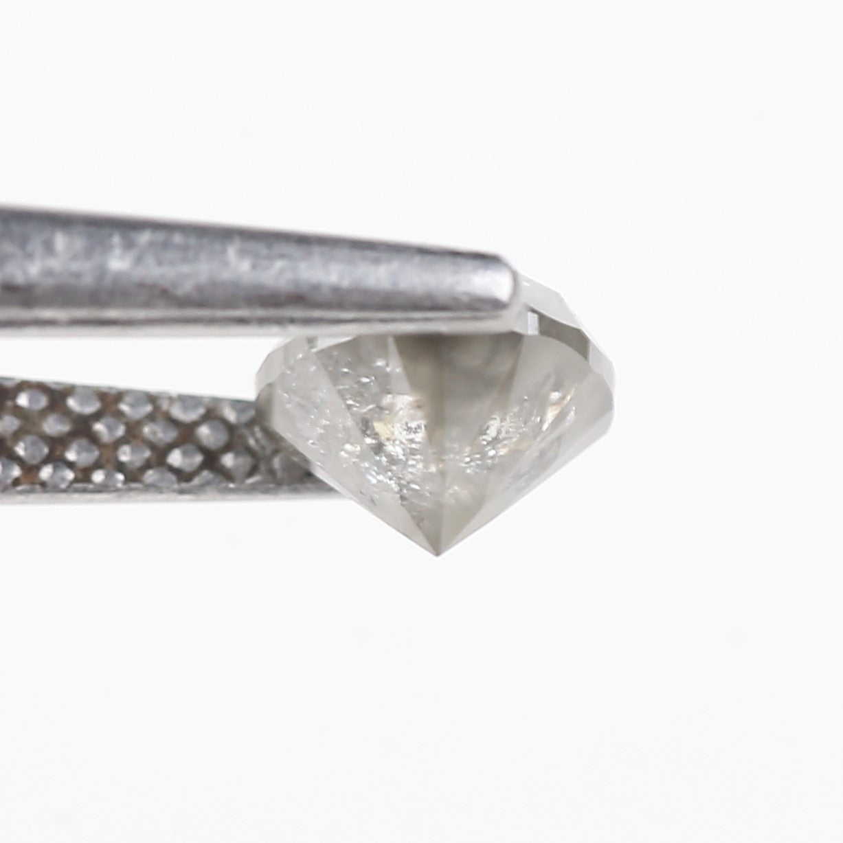 0.90 Carat Natural Light Gray Heart Salt And Pepper Diamond 5 MM