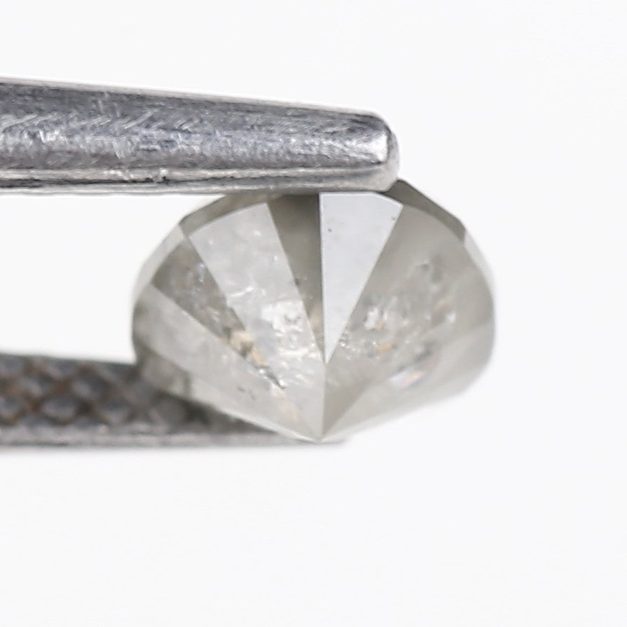 0.90 Carat Natural Light Gray Heart Salt And Pepper Diamond 5 MM