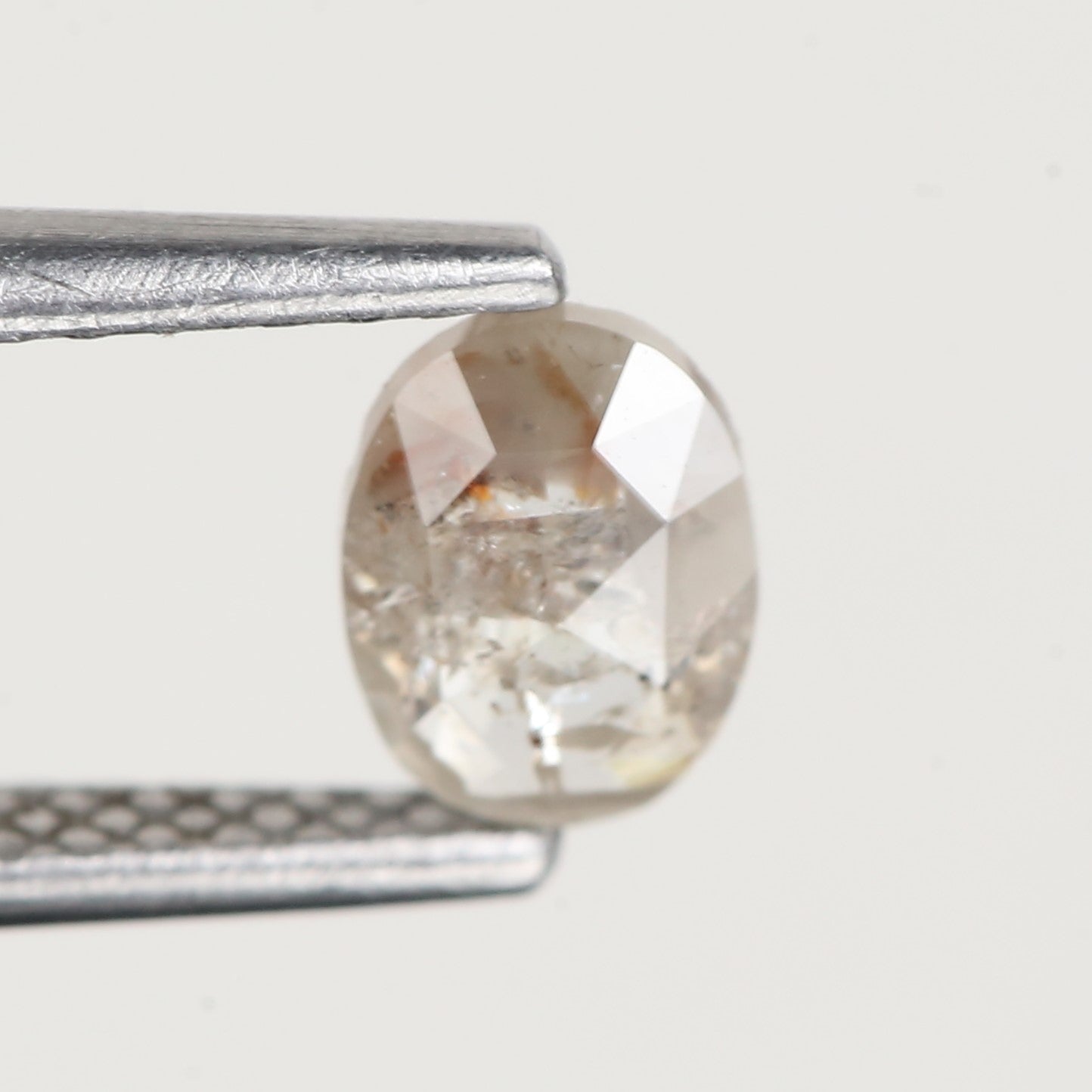 0.34 Carat Natural Gray Oval Rose Cut Salt and Pepper Diamond 5.80 MM