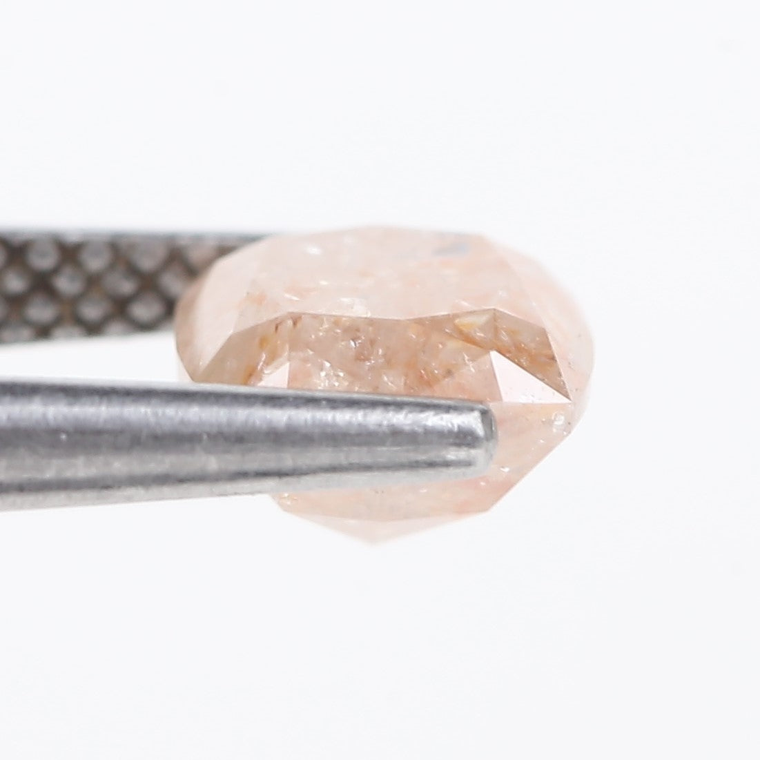 1.58 Carat Natural Peach Orange Cushion Cut Salt And Pepper Diamond 6.25 MM