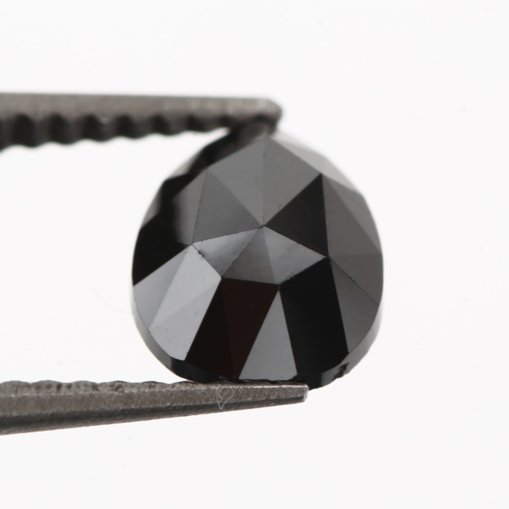 0.96 Carat Pear Shape Rose Cut Fancy Natural Black Diamond - Blackdiamond