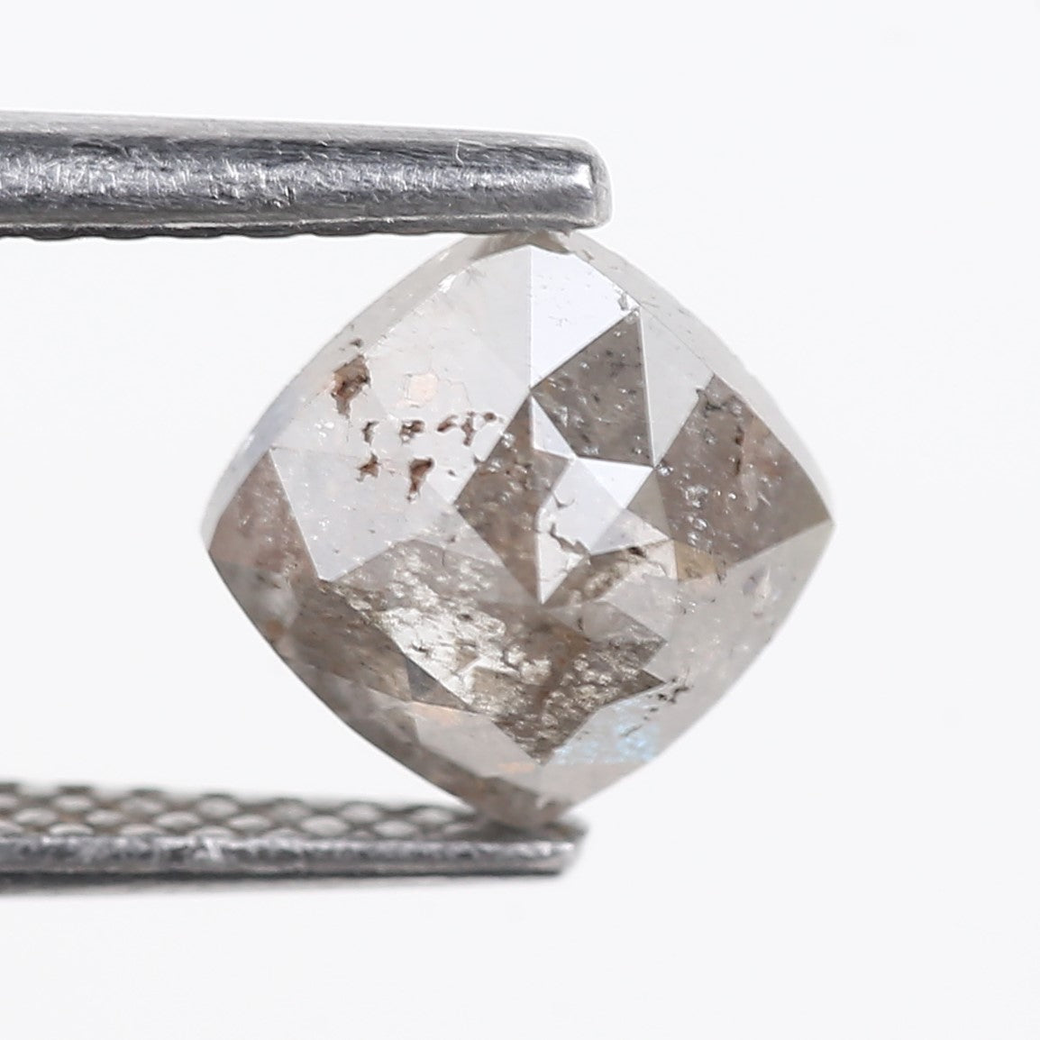 1.12 Carat Natural Salt And Pepper Grey Cushion Cut Loose Diamond 5.98 MM