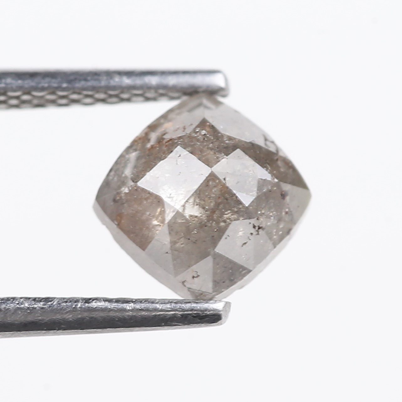 1.12 Carat Natural Salt And Pepper Grey Cushion Cut Loose Diamond 5.98 MM