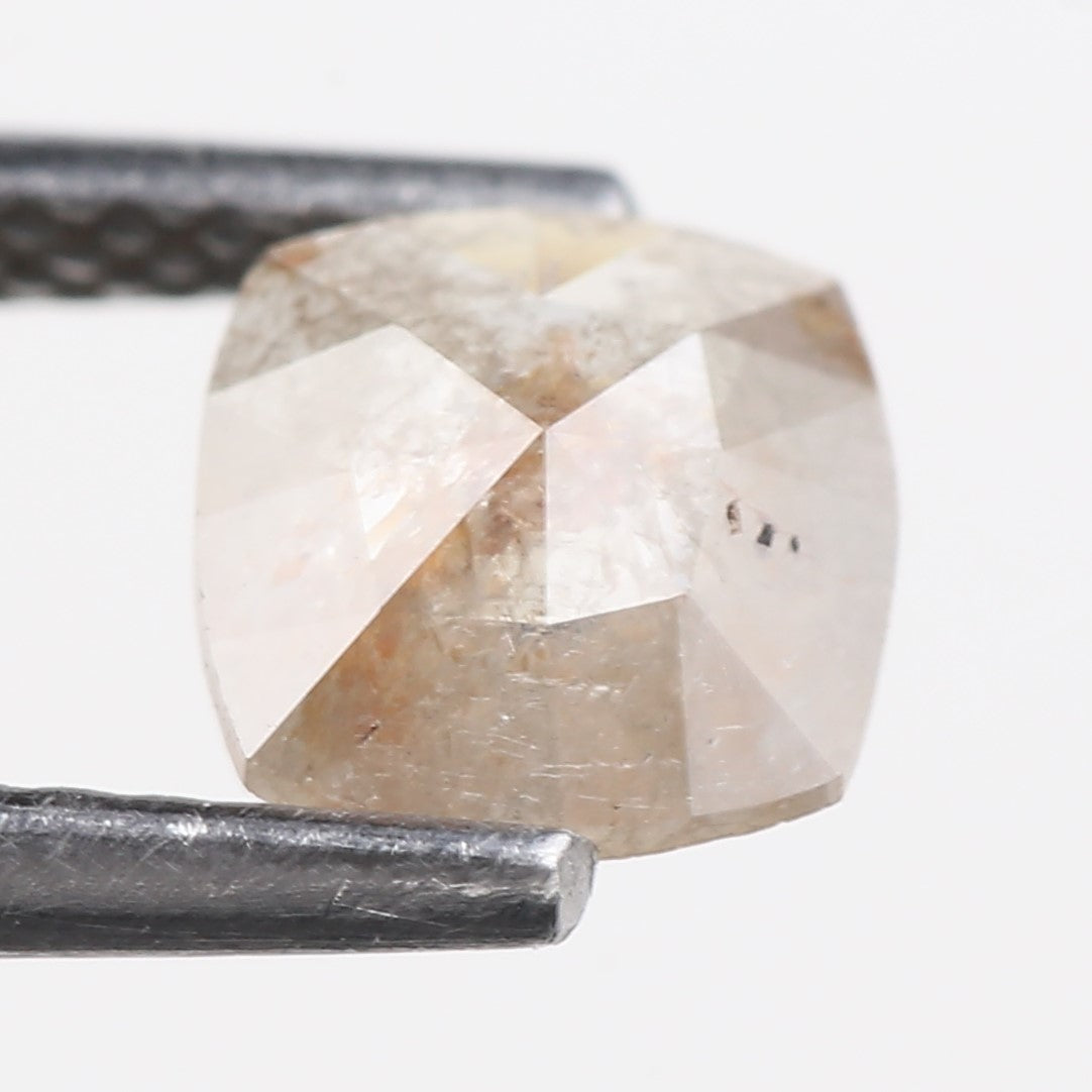 0.55 Carat Natural Salt And Pepper Light Brown Cushion Cut Loose Diamond 5.72 MM