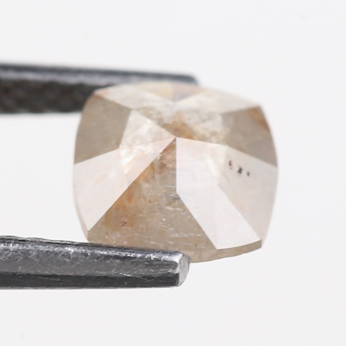 0.55 Carat Natural Salt And Pepper Light Brown Cushion Cut Loose Diamond 5.72 MM