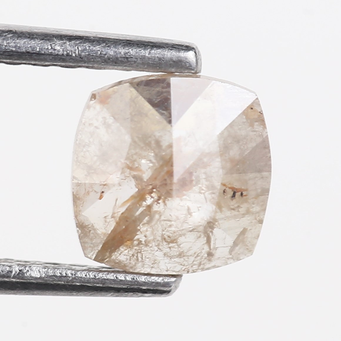 0.55 Carat Natural Salt And Pepper Light Brown Cushion Cut Loose Diamond 5.72 MM