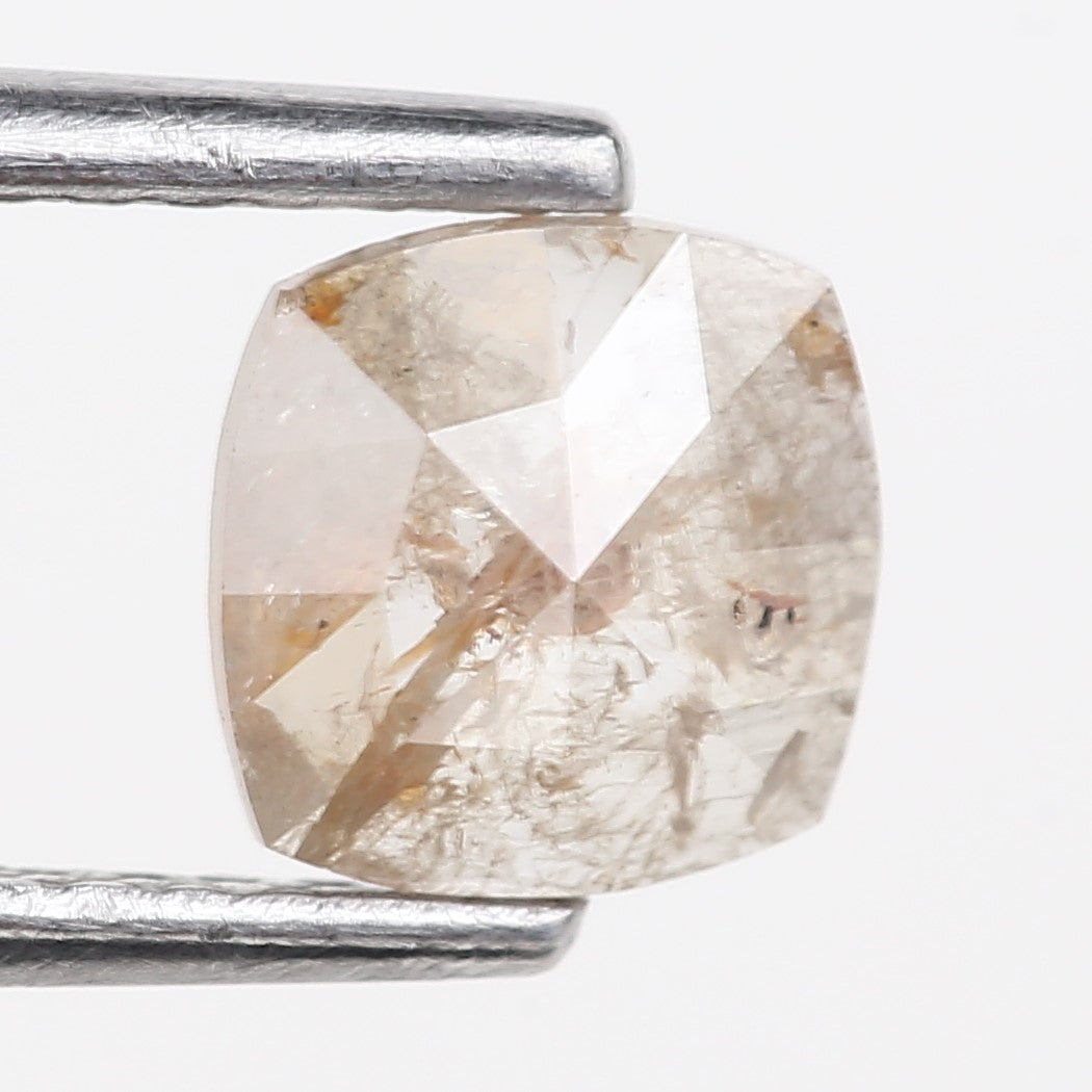 0.55 Carat Natural Salt And Pepper Light Brown Cushion Cut Loose Diamond 5.72 MM