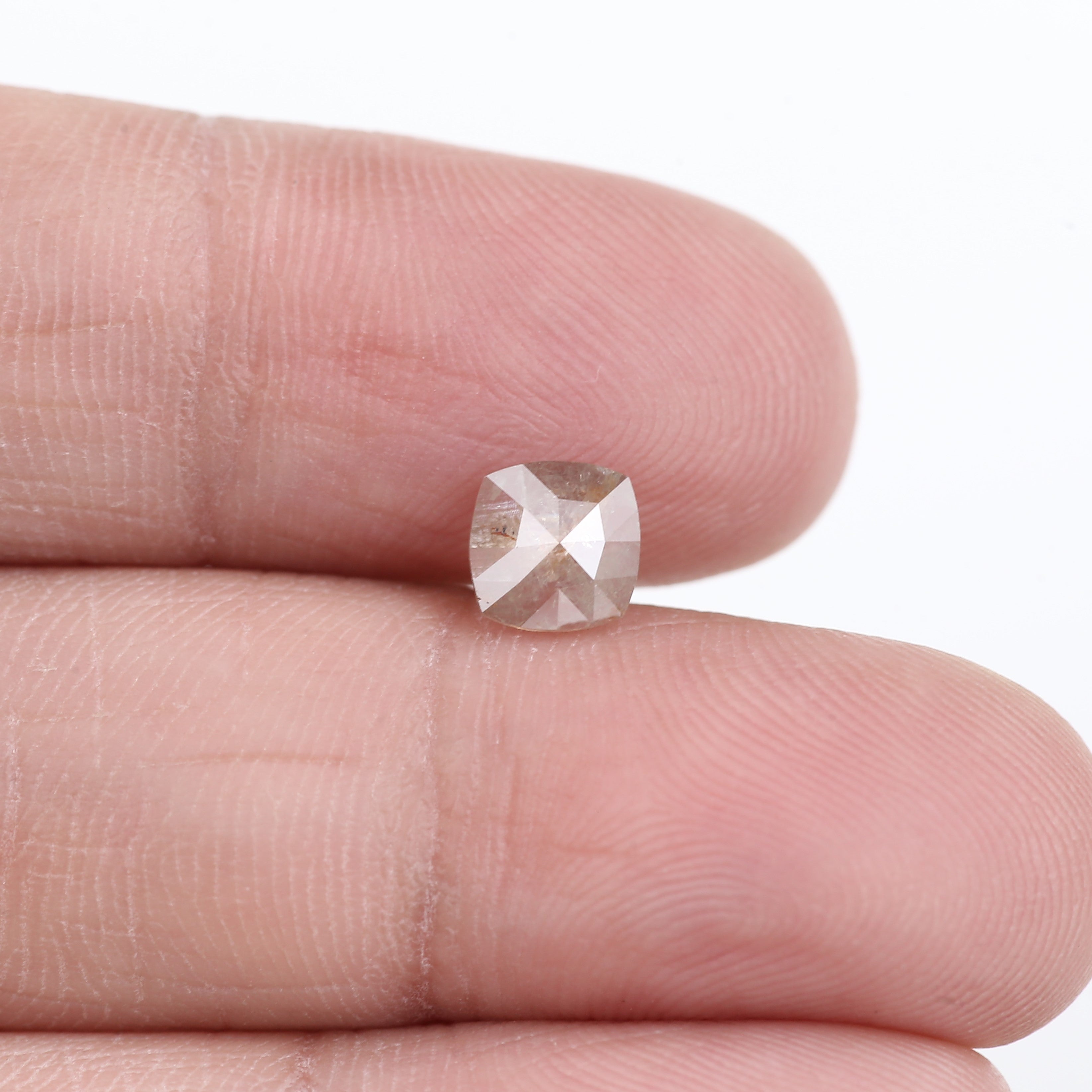 0.55 Carat Natural Salt And Pepper Light Brown Cushion Cut Loose Diamond 5.72 MM