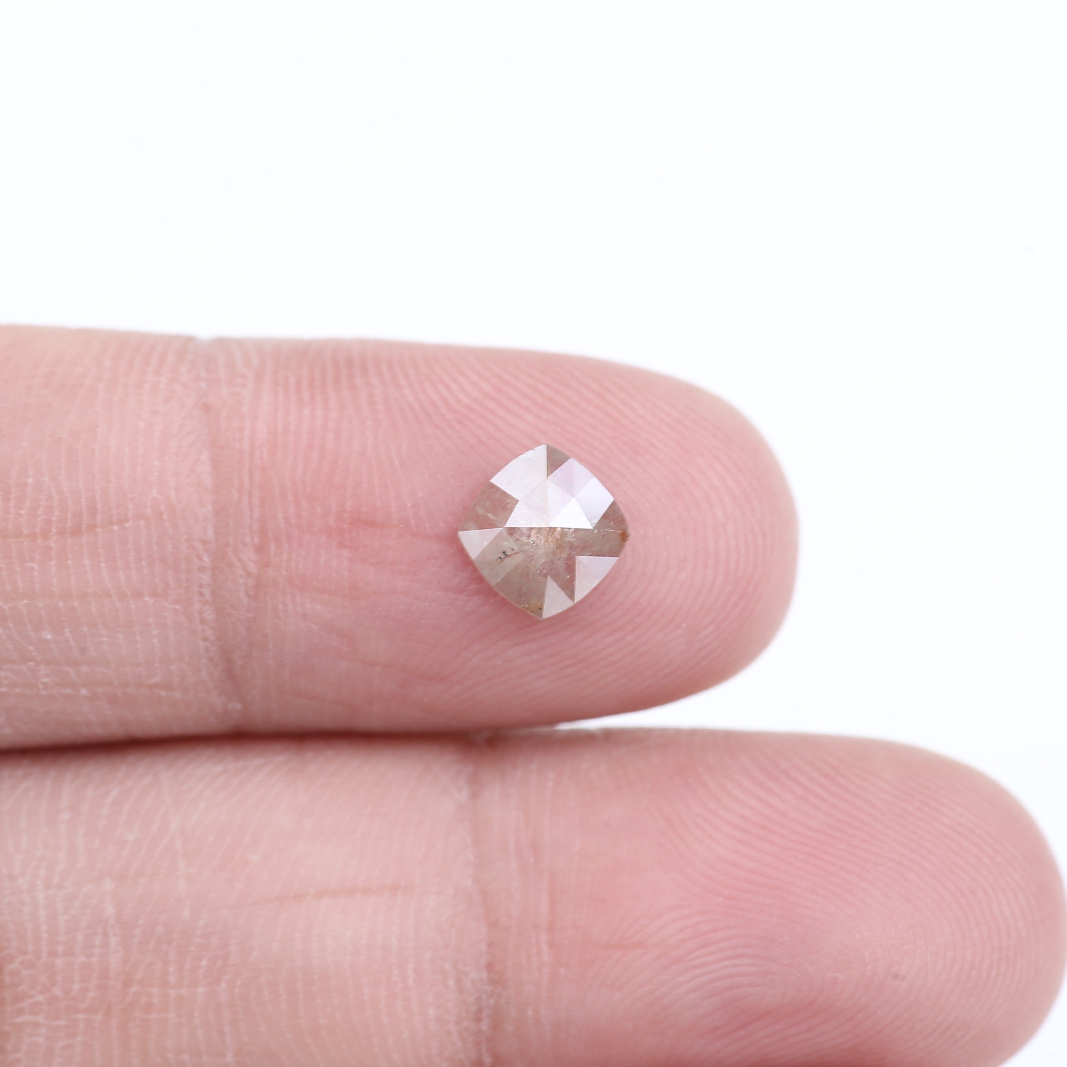 0.55 Carat Natural Salt And Pepper Light Brown Cushion Cut Loose Diamond 5.72 MM