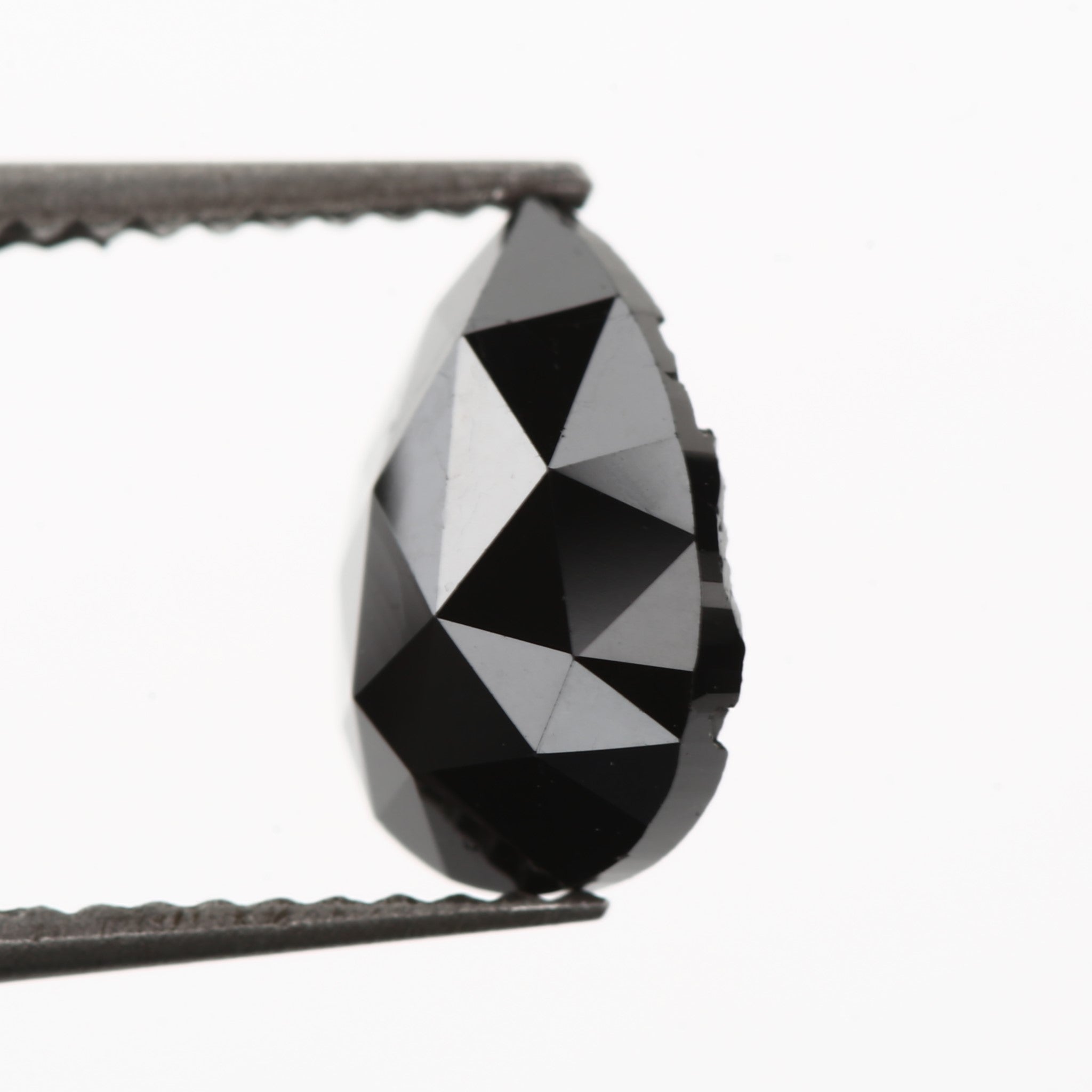 1.58 Carat Pear Rose Cut Fancy Natural Black Diamond - Blackdiamond