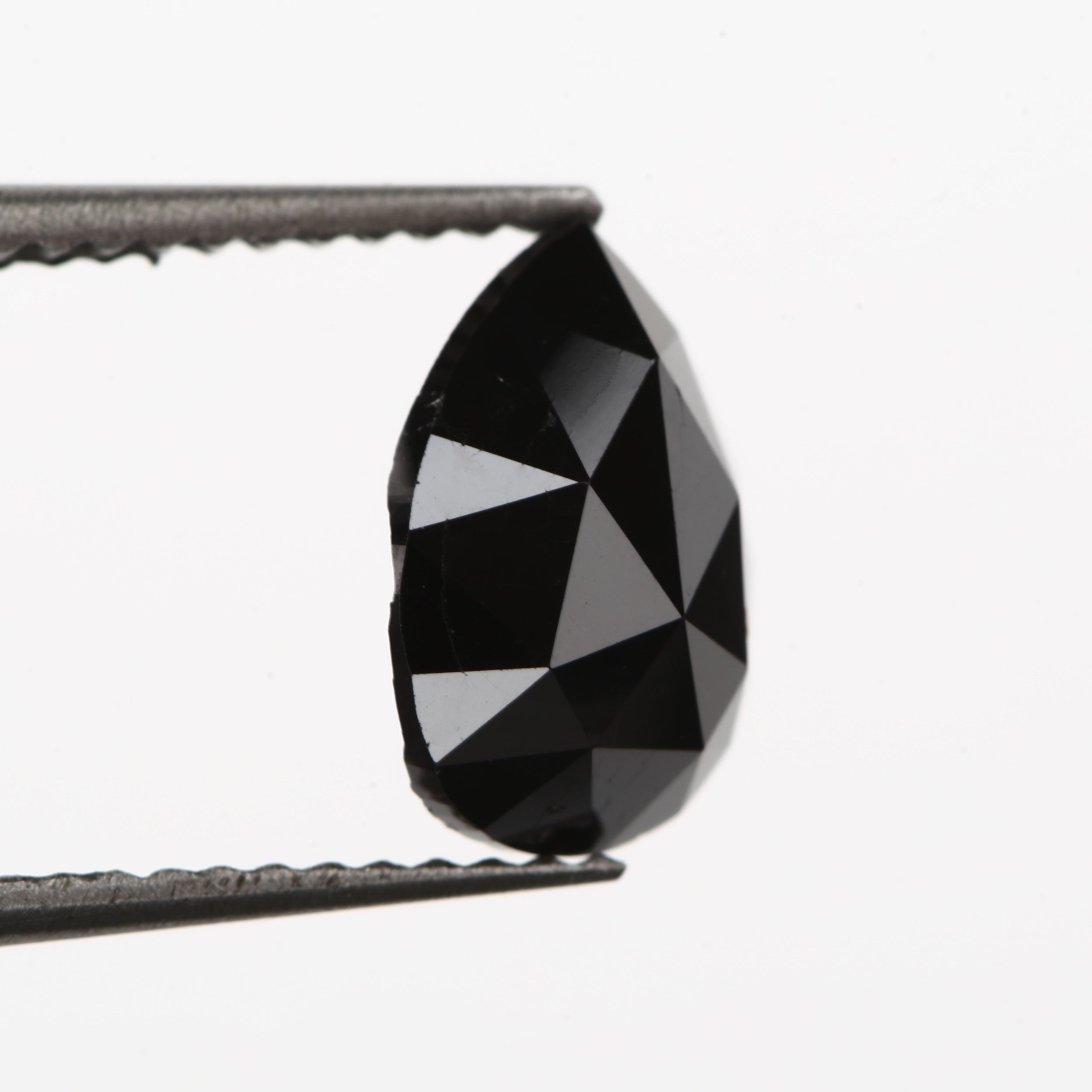 1.58 Carat Pear Rose Cut Fancy Natural Black Diamond - Blackdiamond