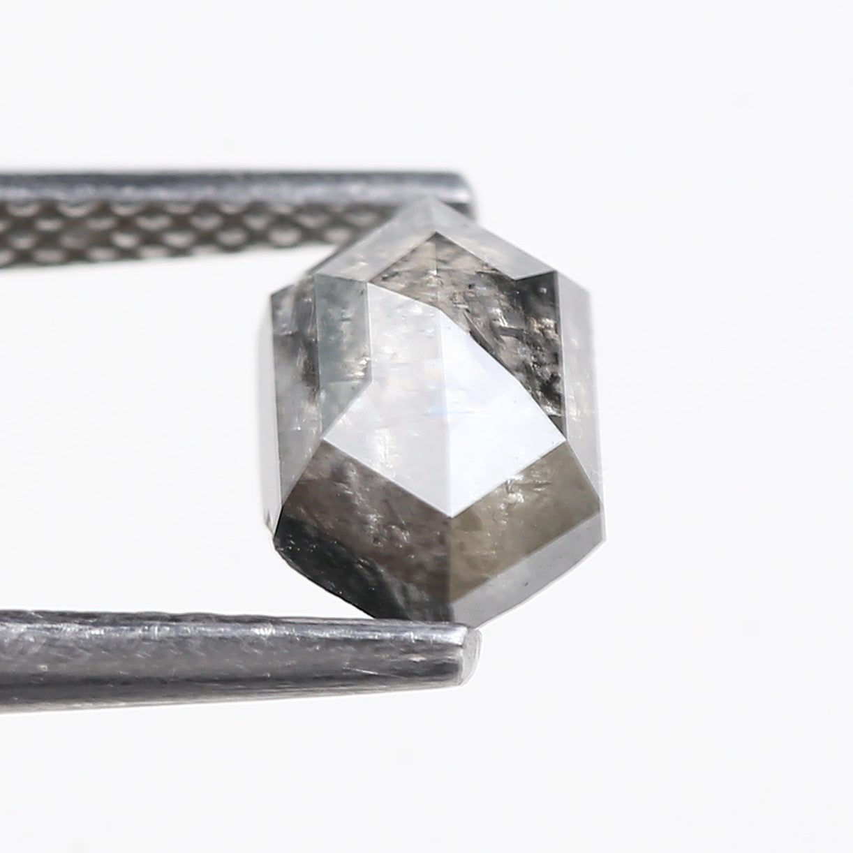 1.53 Carat Natural Salt And Pepper Hex Cut Diamond 7.86 MM