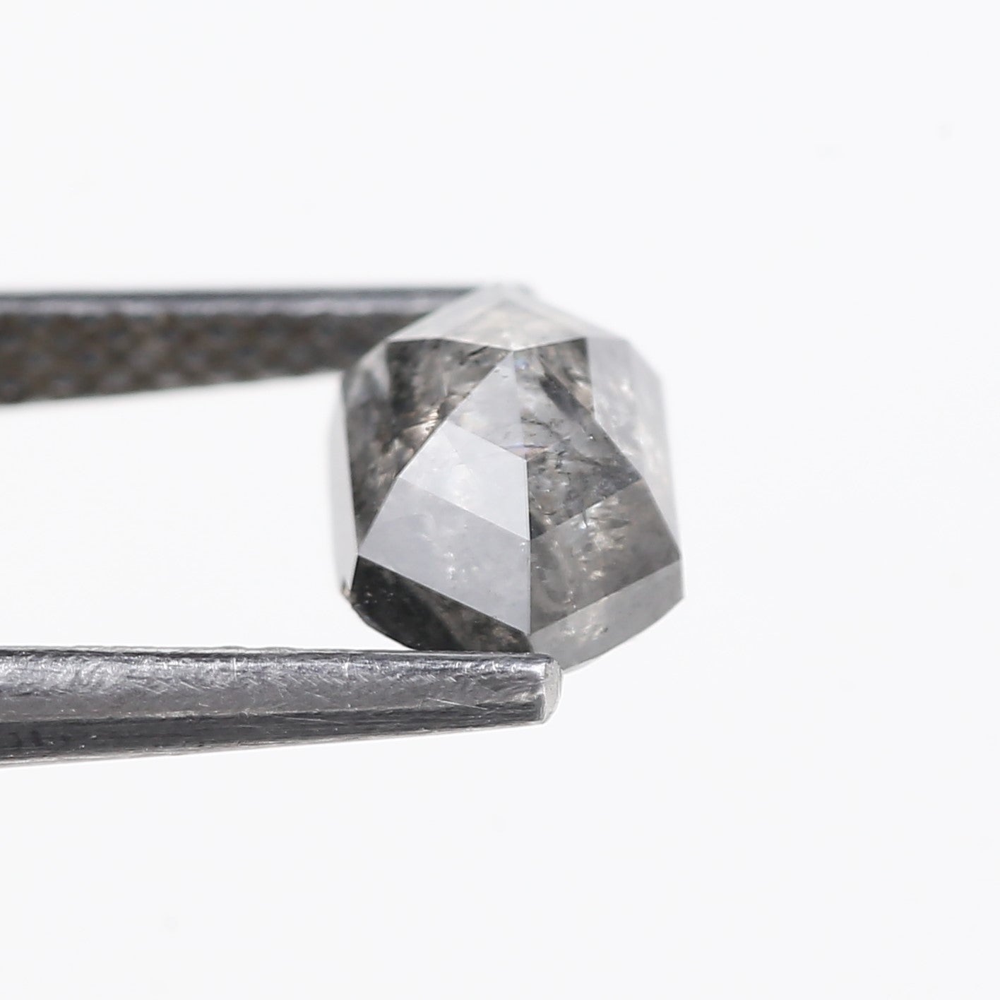 1.53 Carat Natural Salt And Pepper Hex Cut Diamond 7.86 MM