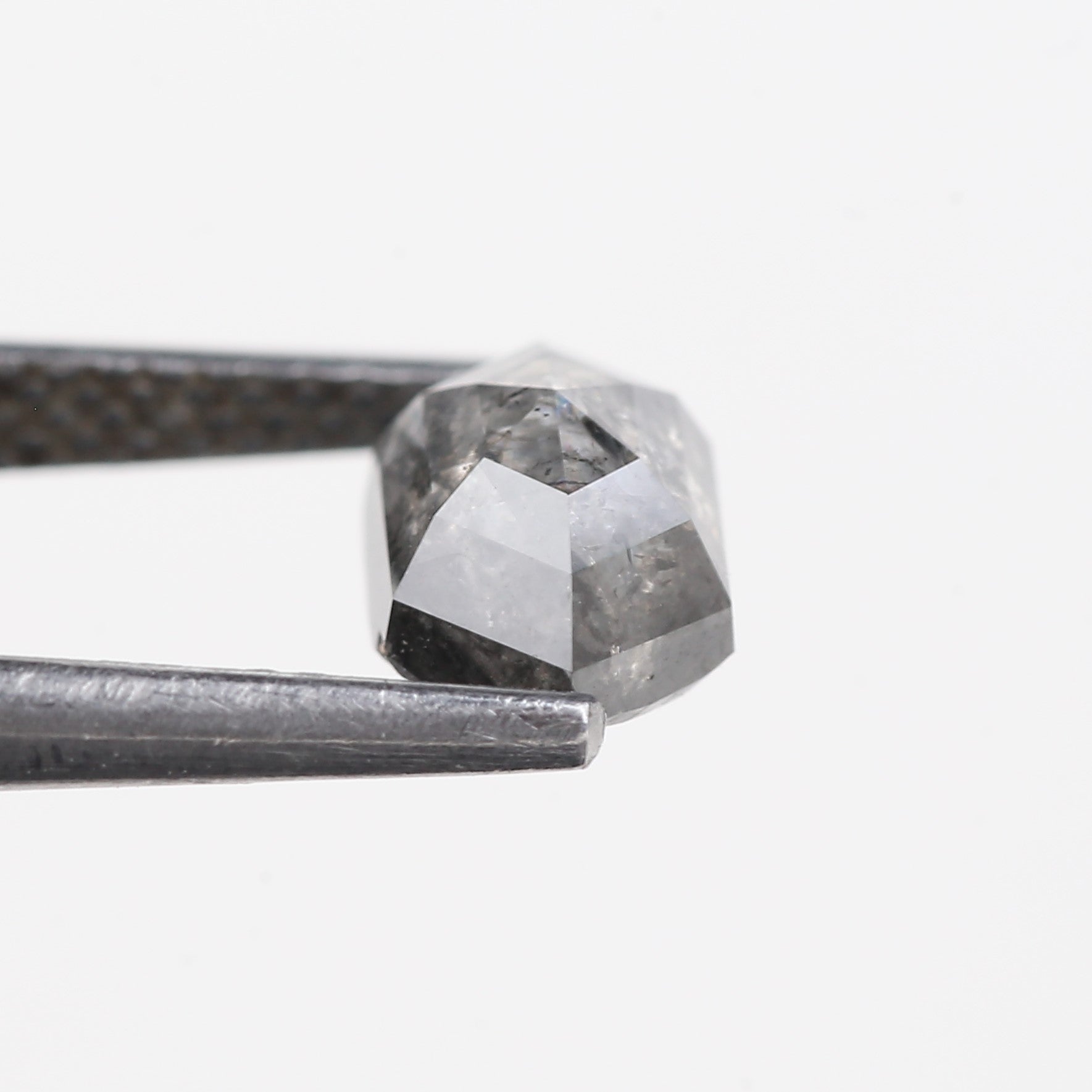 1.53 Carat Natural Salt And Pepper Hex Cut Diamond 7.86 MM