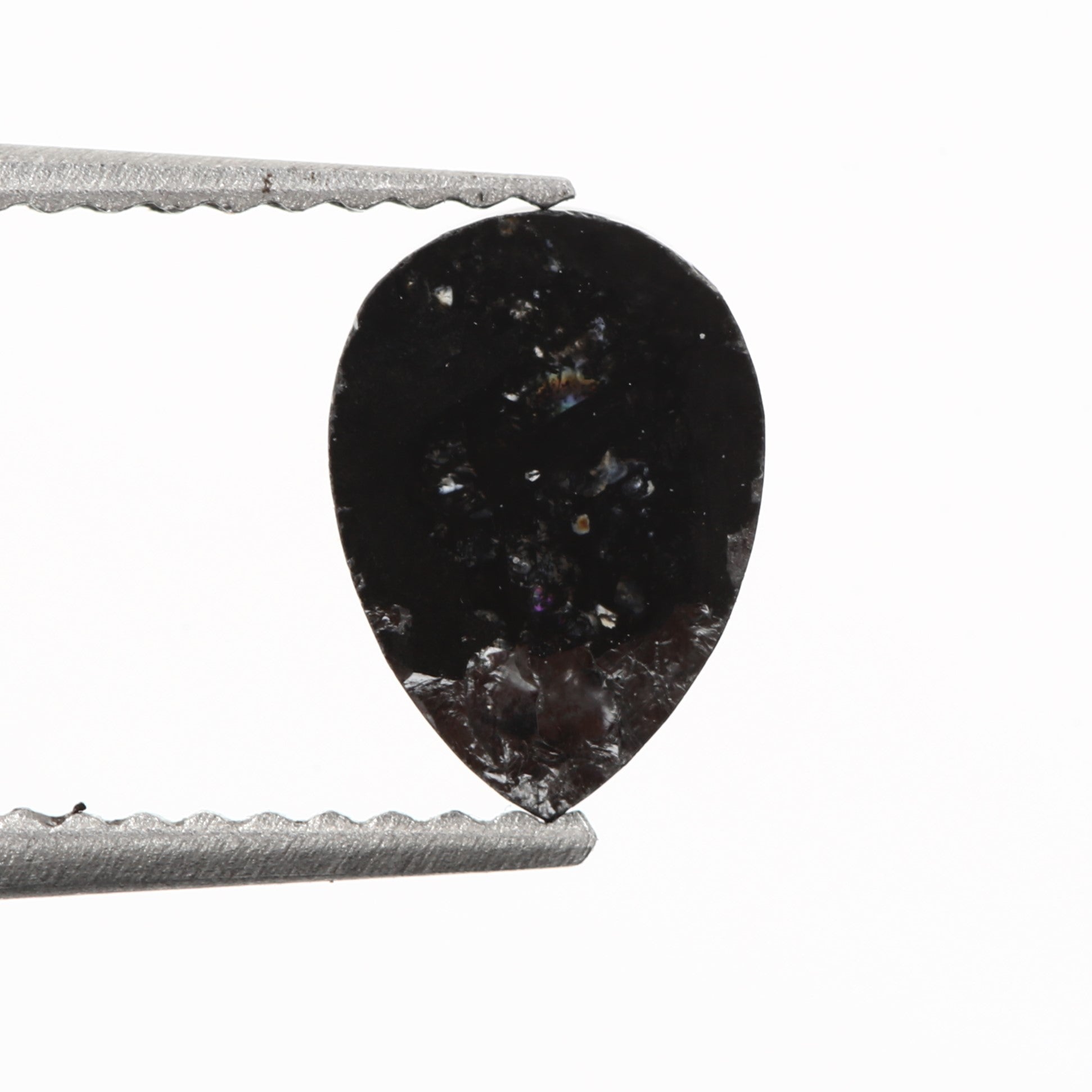 0.91 Carat Pear Rose Cut Fancy Natural Black Diamond - Blackdiamond