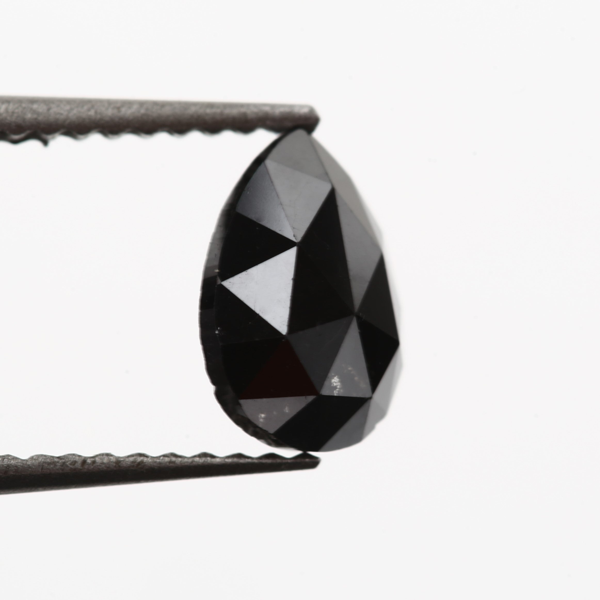 0.91 Carat Pear Rose Cut Fancy Natural Black Diamond - Blackdiamond