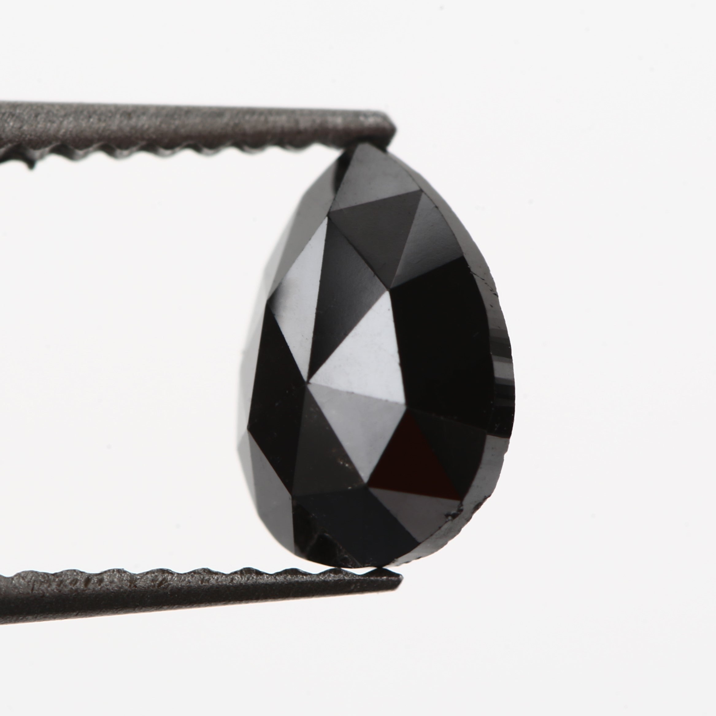 0.91 Carat Pear Rose Cut Fancy Natural Black Diamond - Blackdiamond