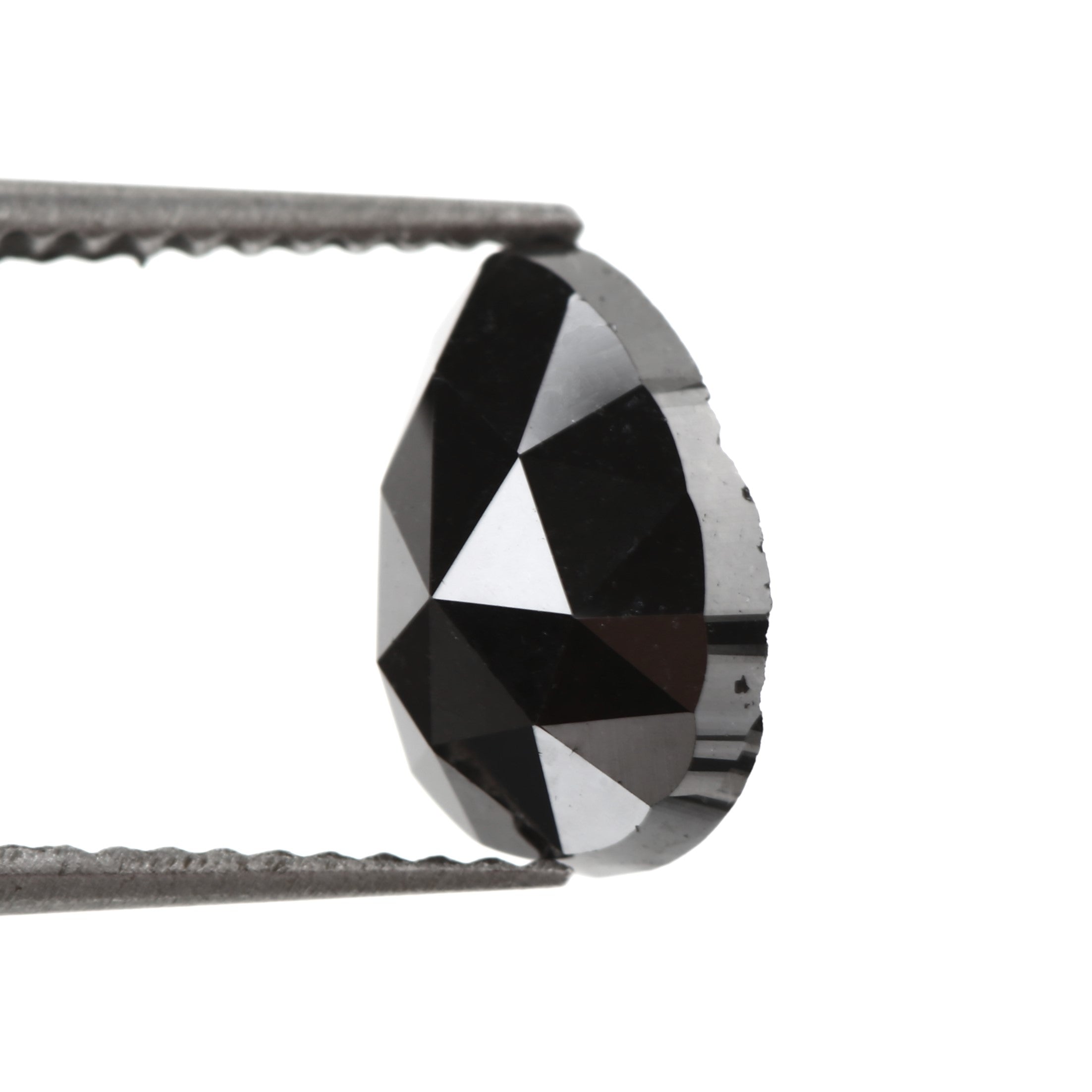 1.99 Carat Pear Rose Cut Fancy Natural Black Diamond - Blackdiamond