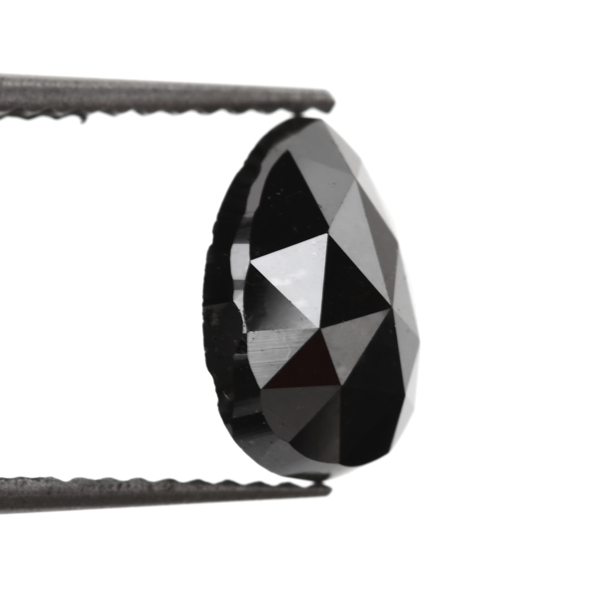 1.99 Carat Pear Rose Cut Fancy Natural Black Diamond - Blackdiamond