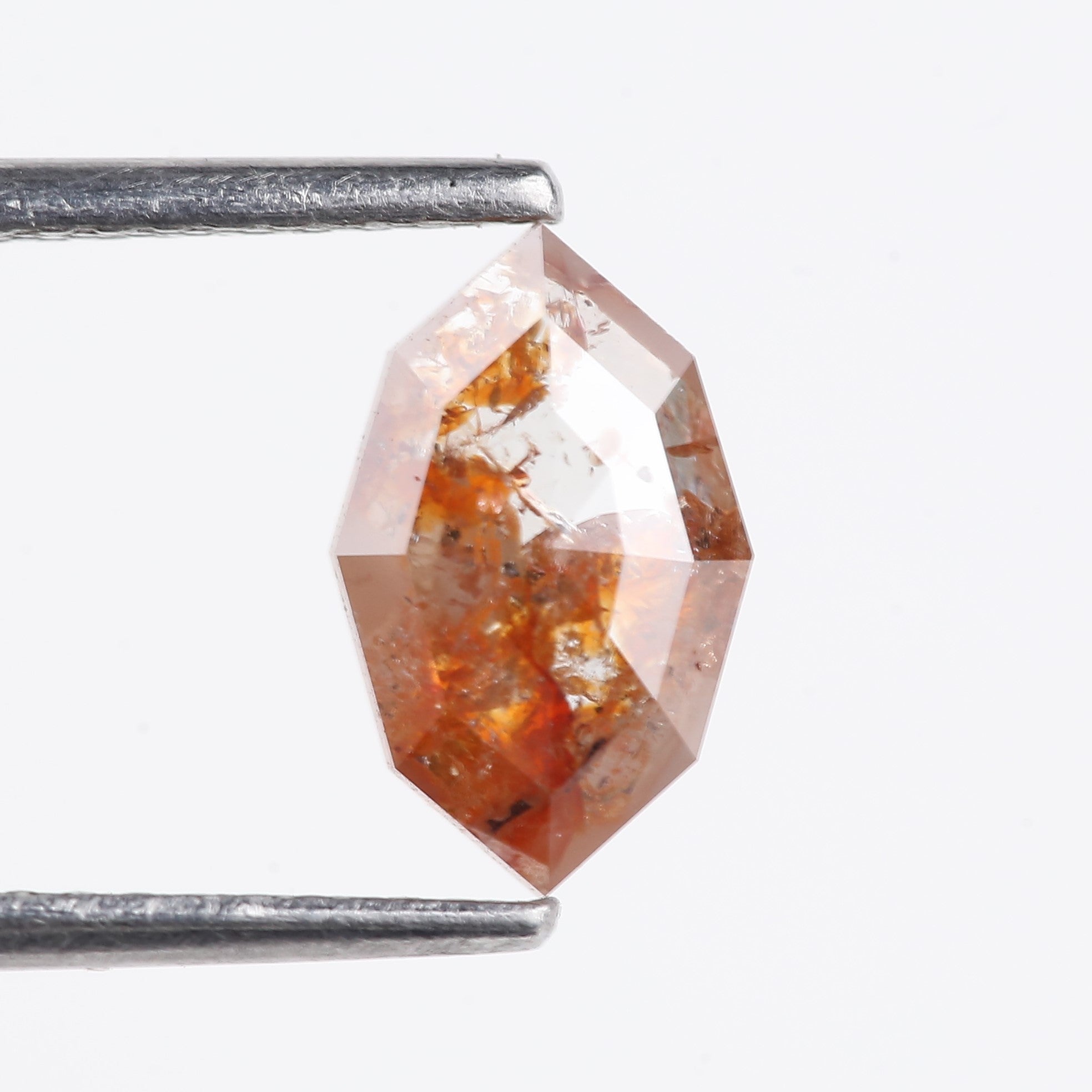 1.28 Carat Orange Red Salt & Pepper Marquise Cut Diamond 9.30 MM
