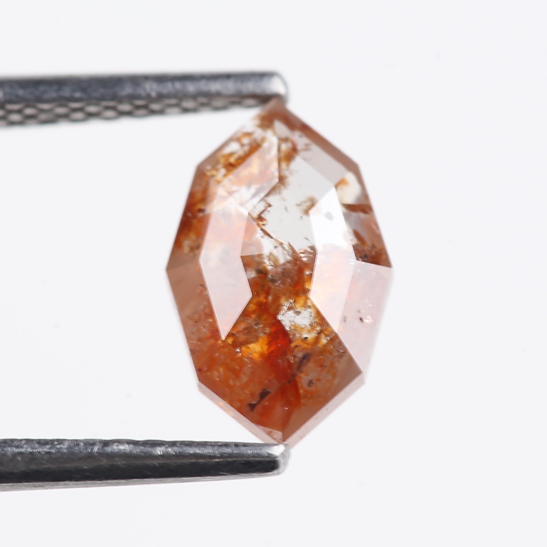 1.28 Carat Orange Red Salt & Pepper Marquise Cut Diamond 9.30 MM