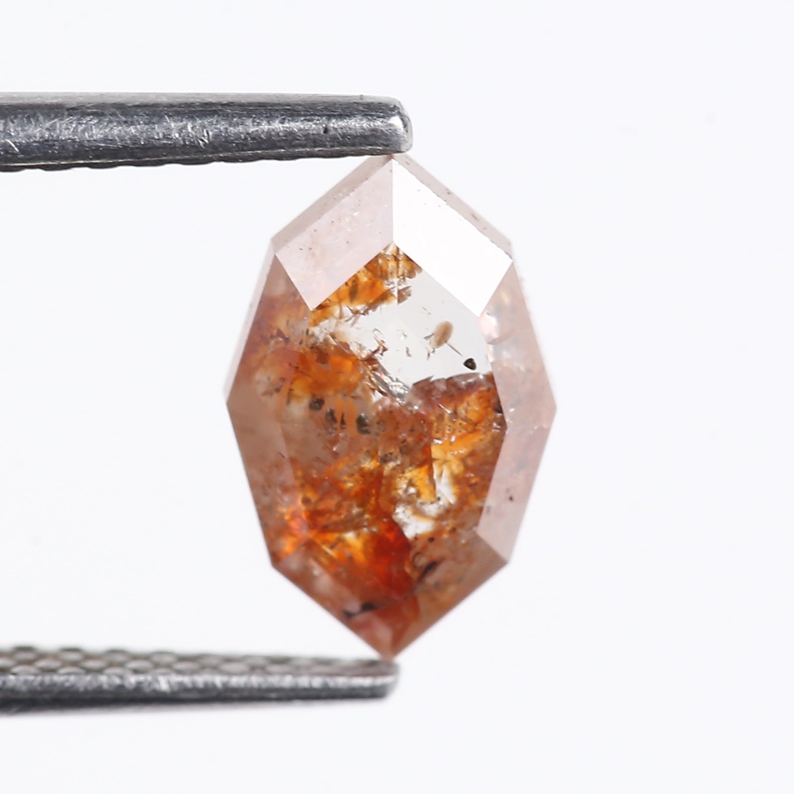 1.28 Carat Orange Red Salt & Pepper Marquise Cut Diamond 9.30 MM