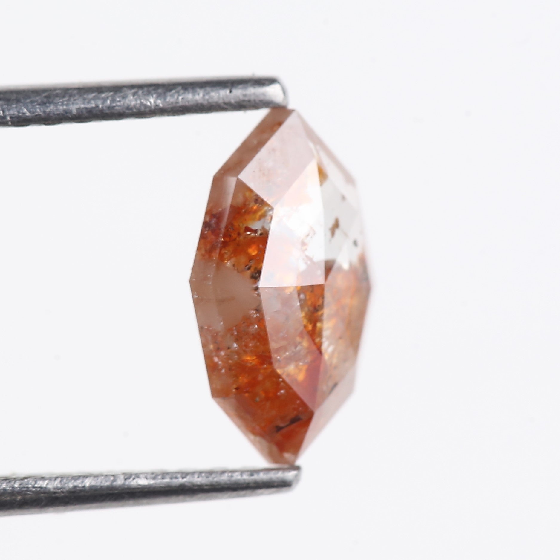 1.28 Carat Orange Red Salt & Pepper Marquise Cut Diamond 9.30 MM